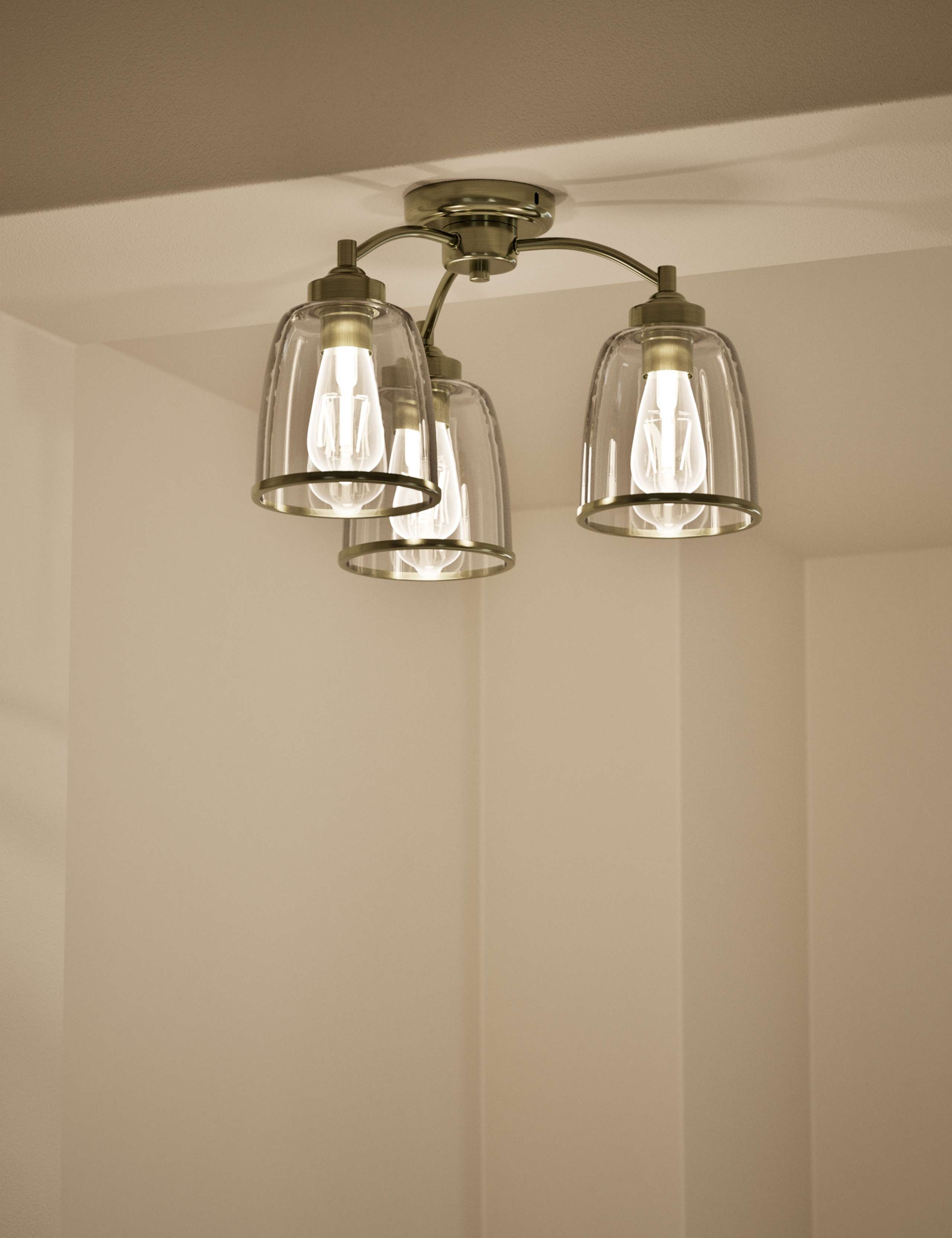 Core Glass & Metal Multi Flush Ceiling Light 2 of 5