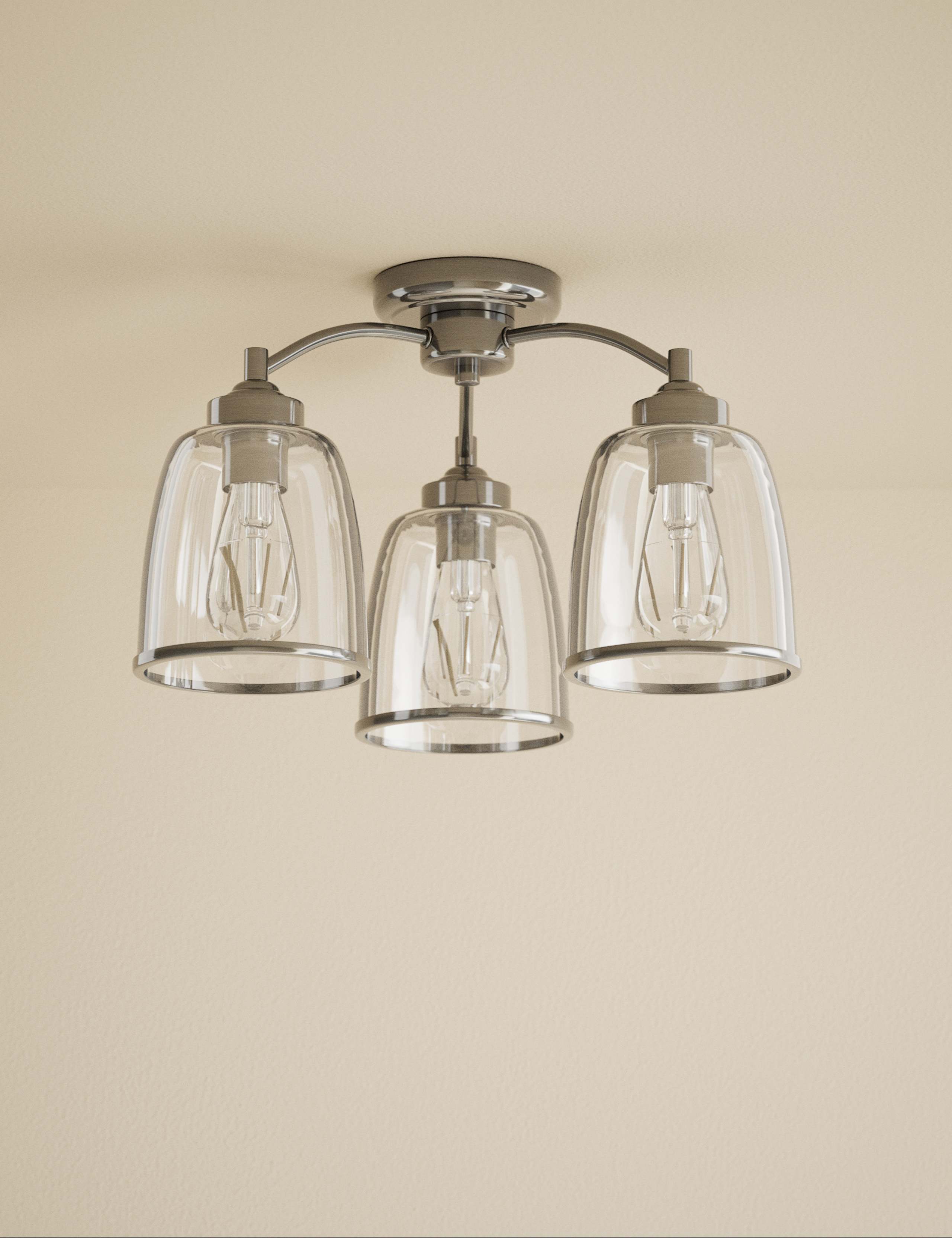Core Glass & Metal Multi Flush Ceiling Light 3 of 5