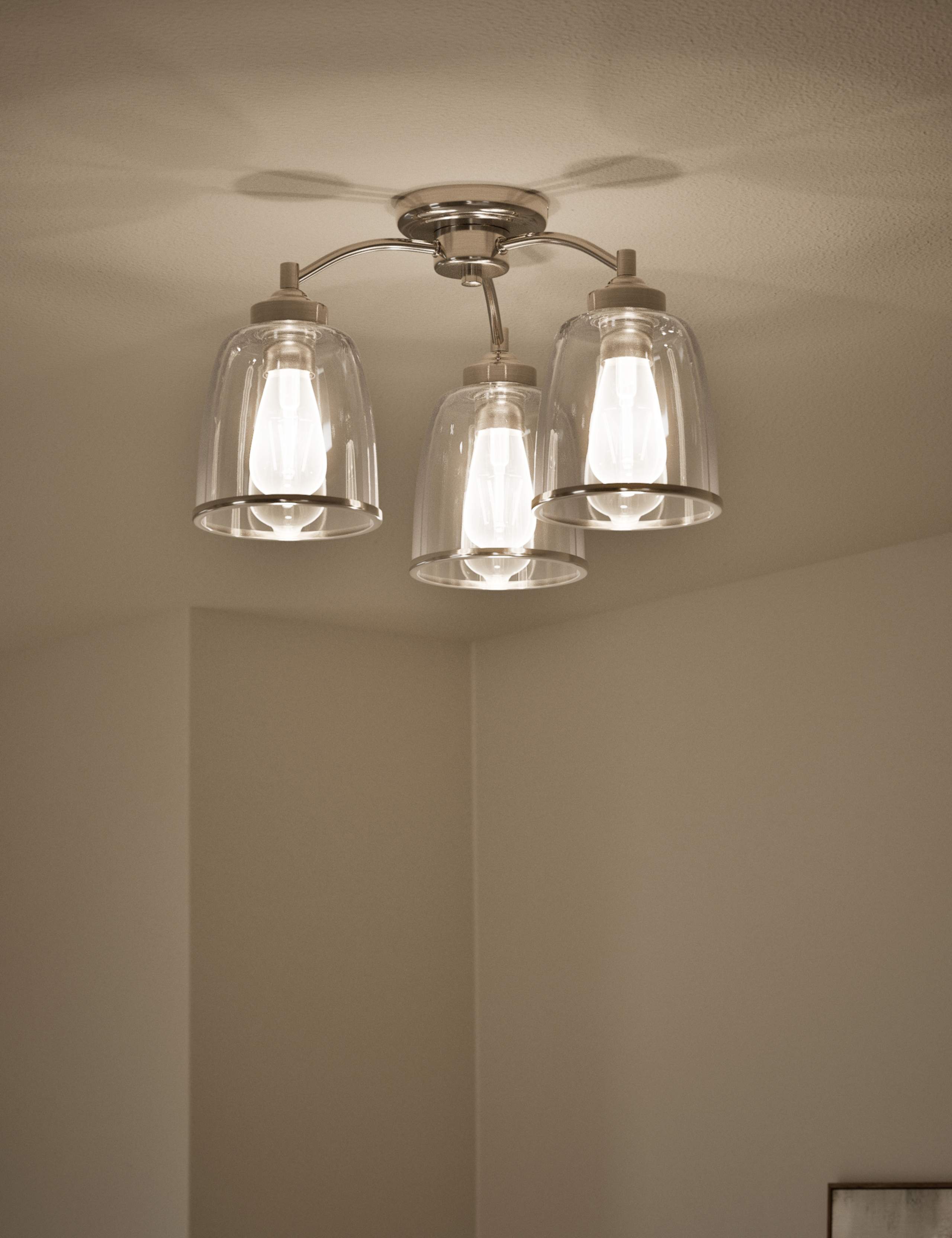 Core Glass & Metal Multi Flush Ceiling Light 2 of 5