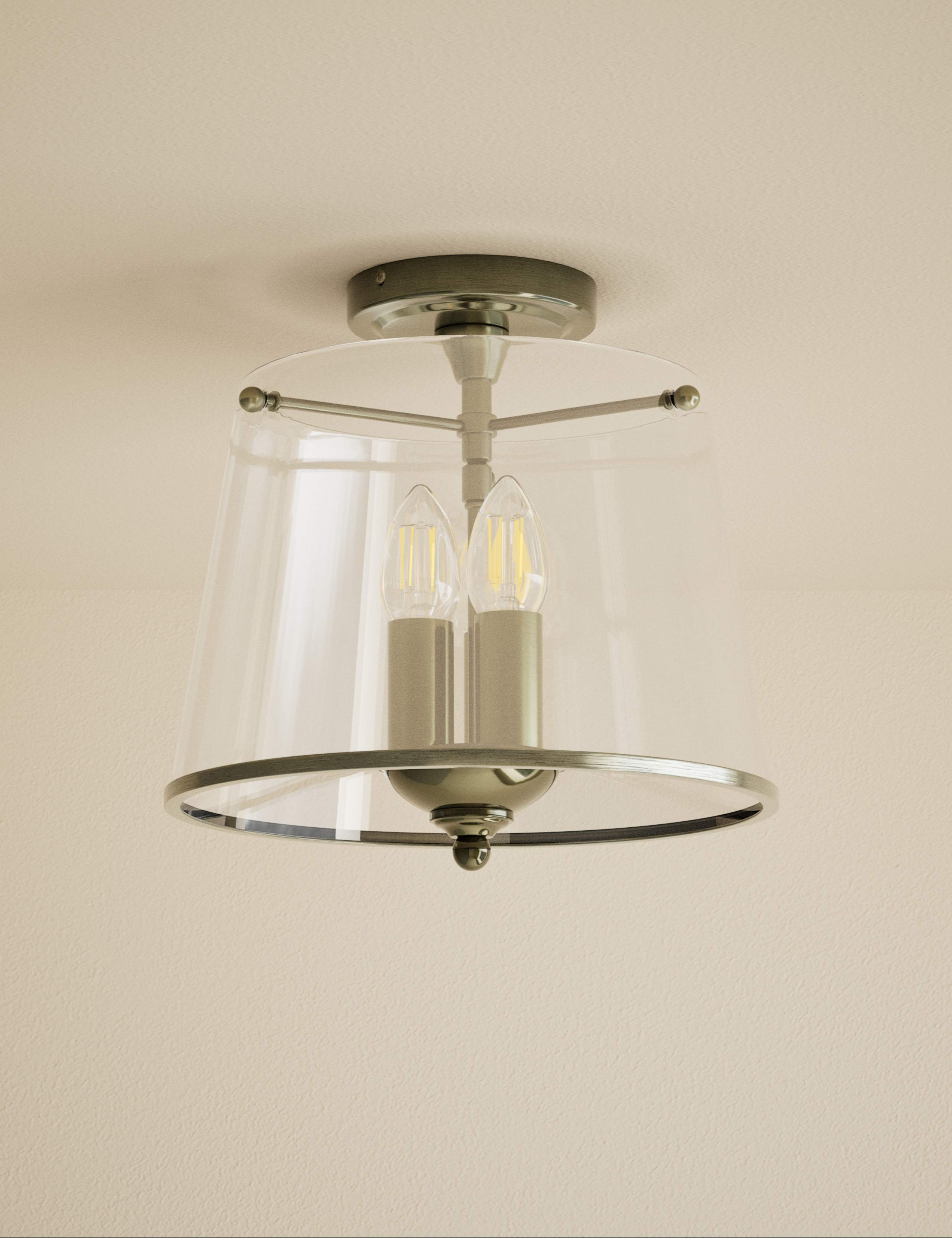 Elisabeth Glass Flush Ceiling Light 3 of 5