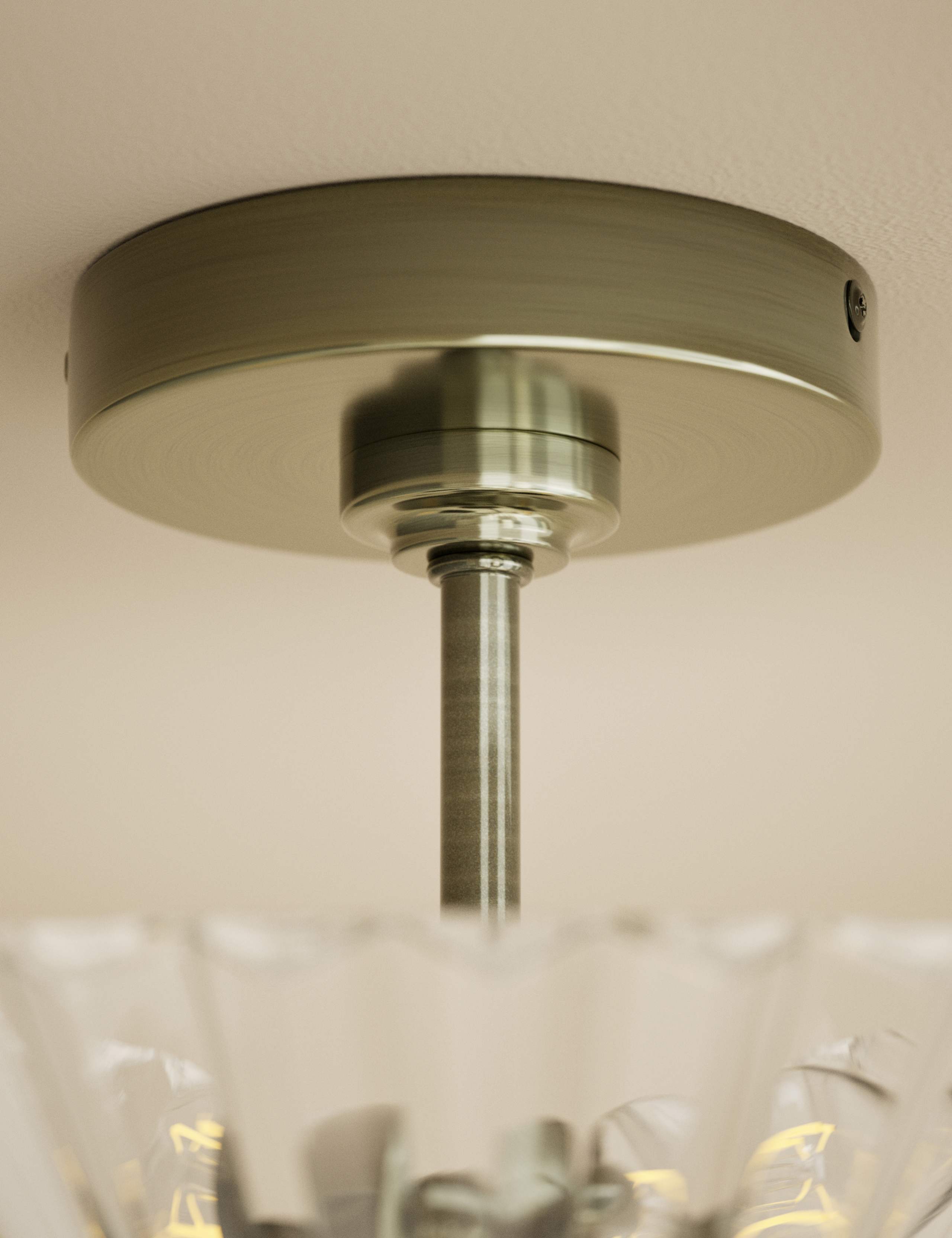 Glass Ribbed Flush Ceiling Light 4 of 5