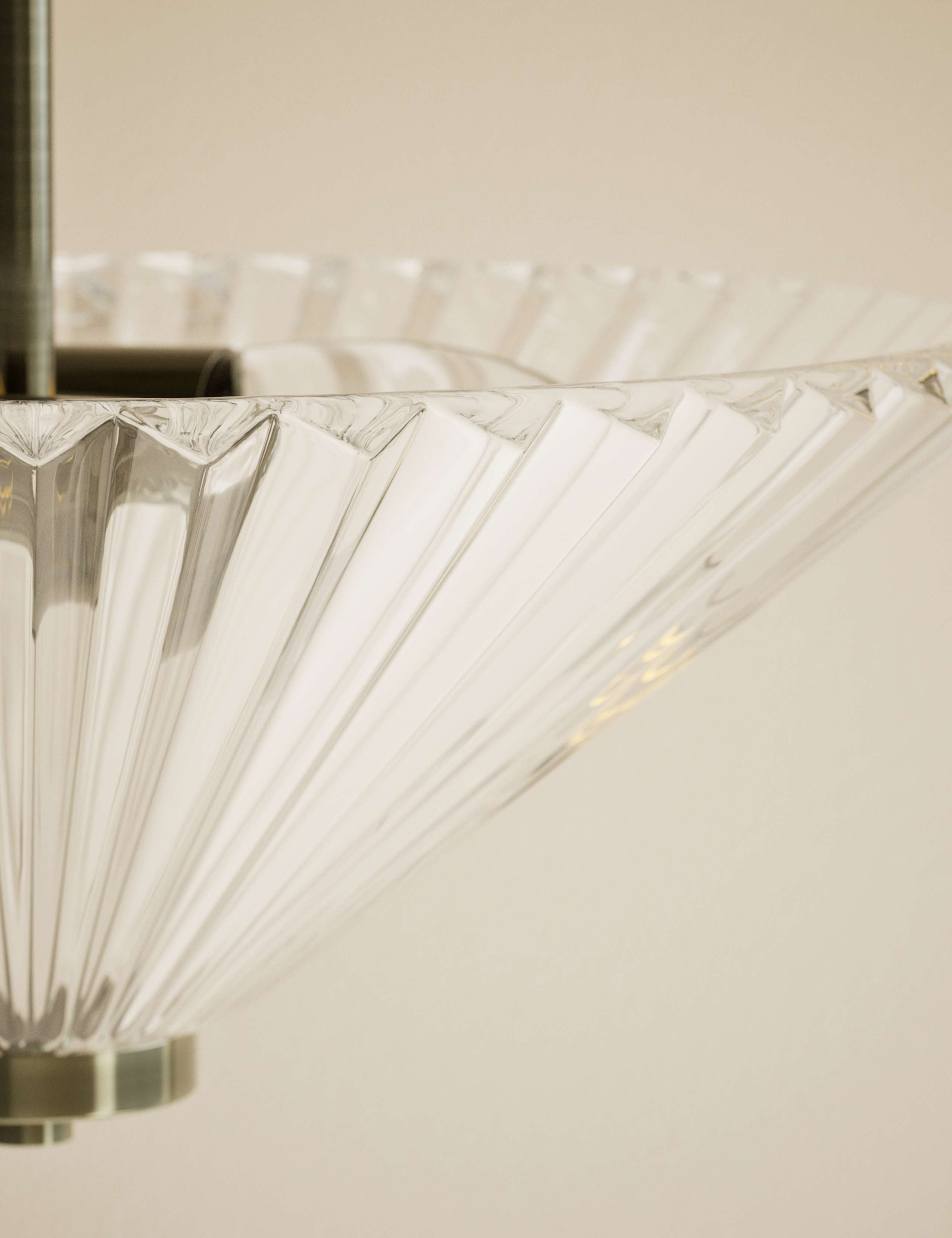 Glass Ribbed Flush Ceiling Light 5 of 5