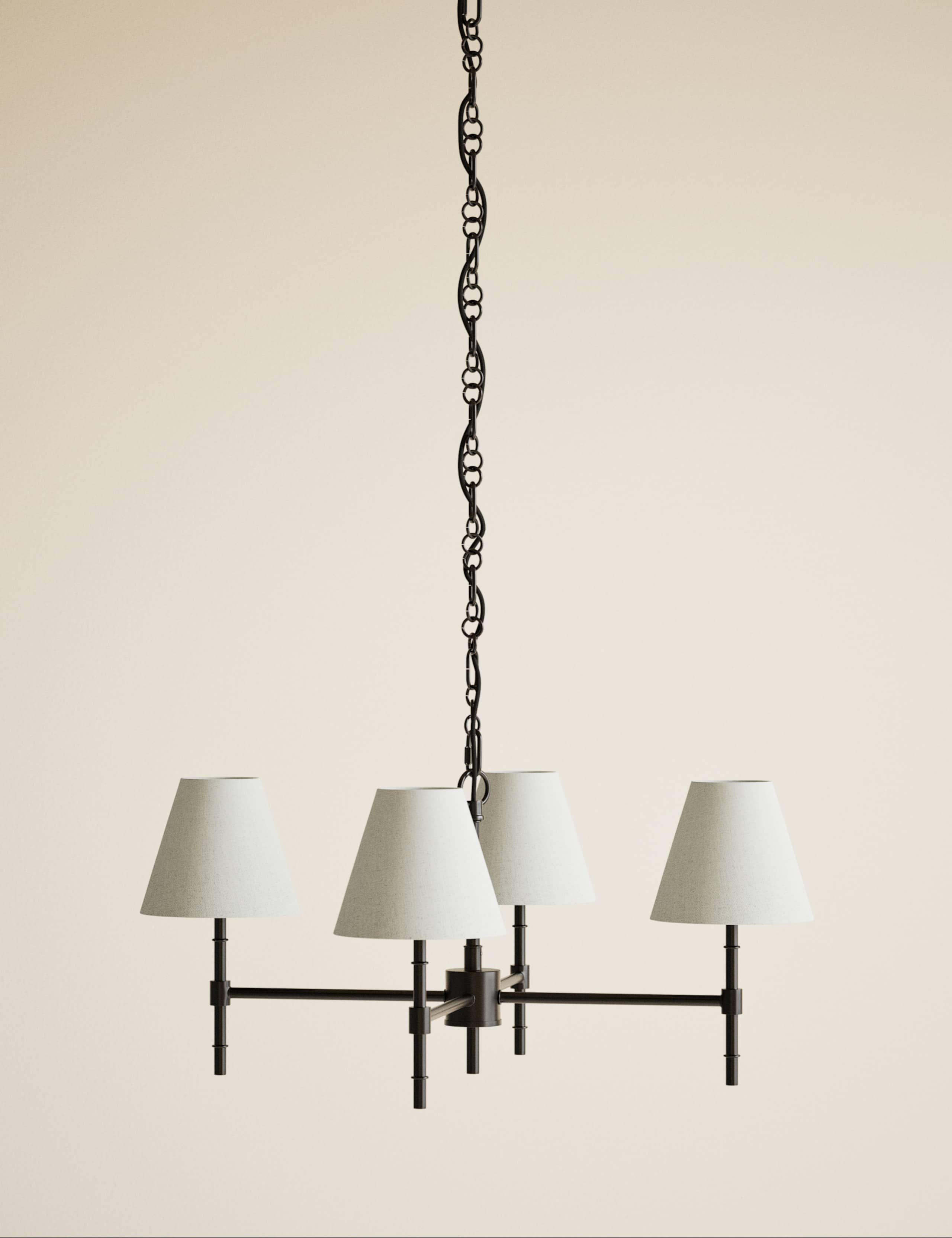 Metal Ribbed Multi-Shade Chandelier 3 of 5