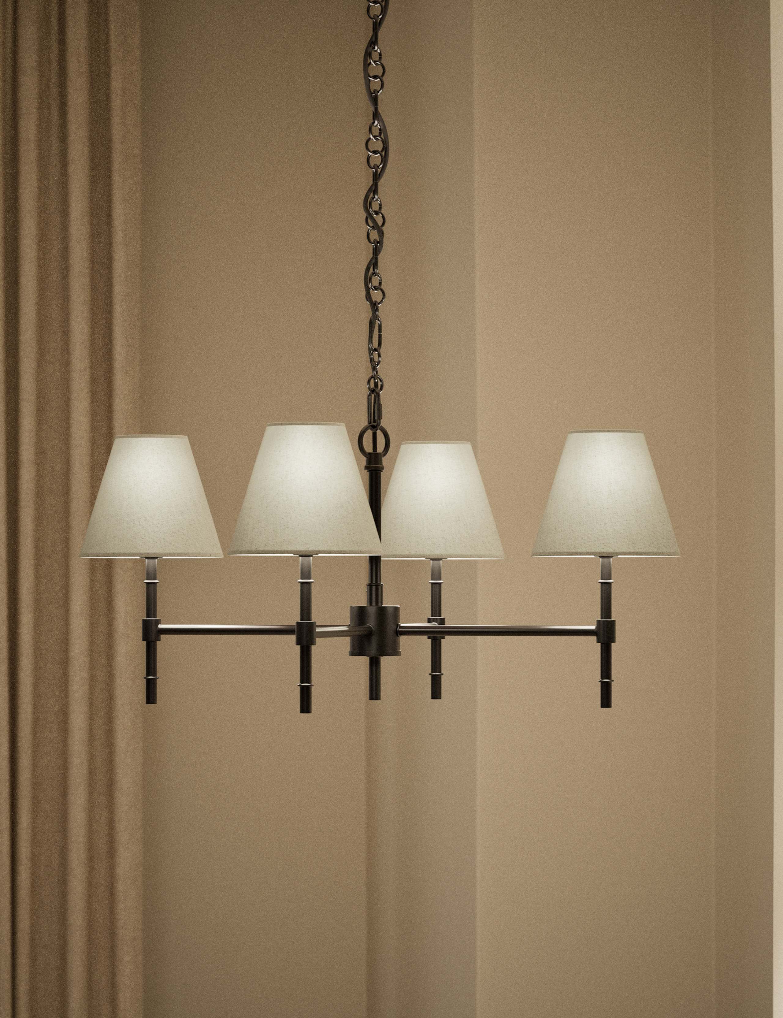 Metal Ribbed Multi-Shade Chandelier 2 of 5
