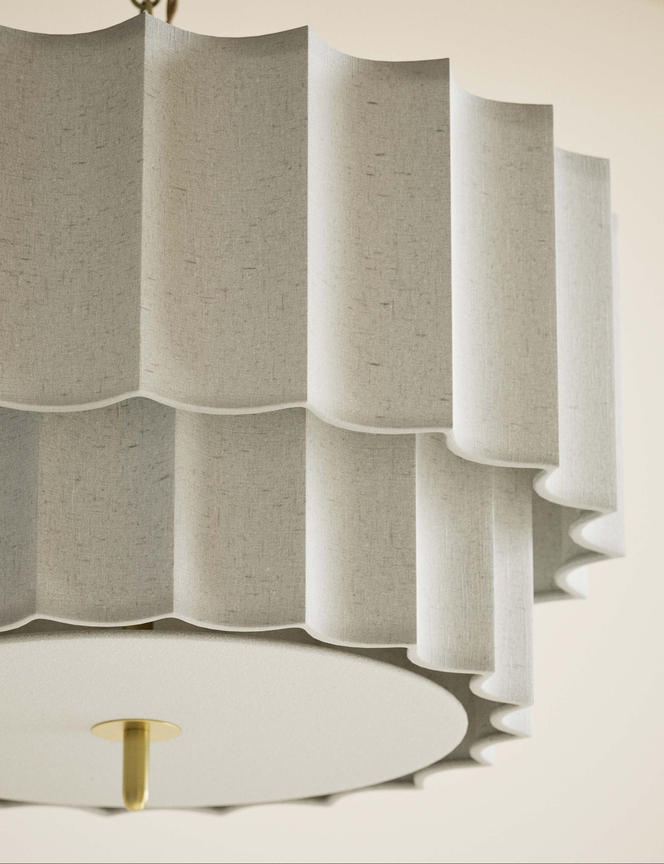 Linen Scallop Fluted Pendant Light with Diffuser 6 of 6