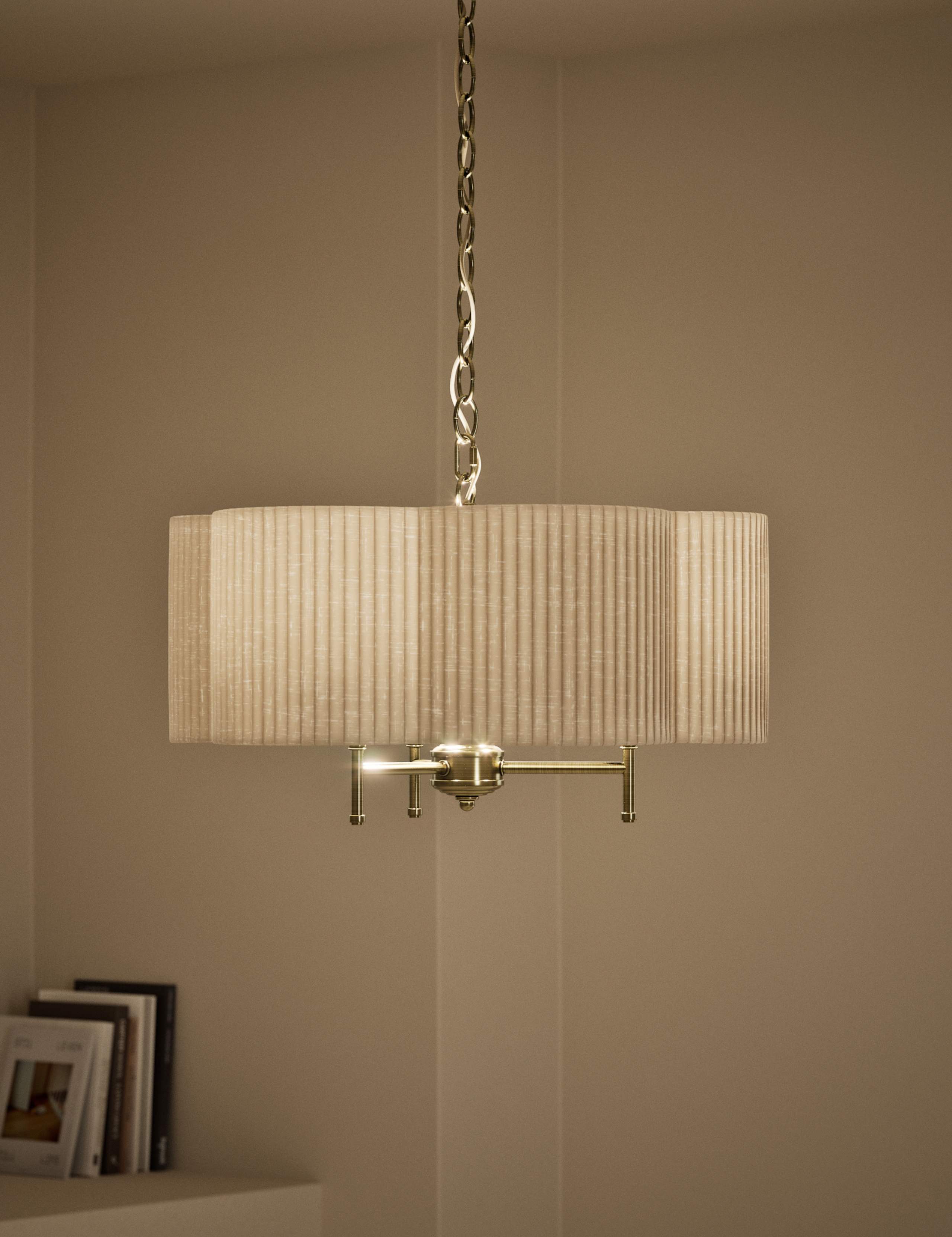 Pleated Flower Shade Chandelier 2 of 5
