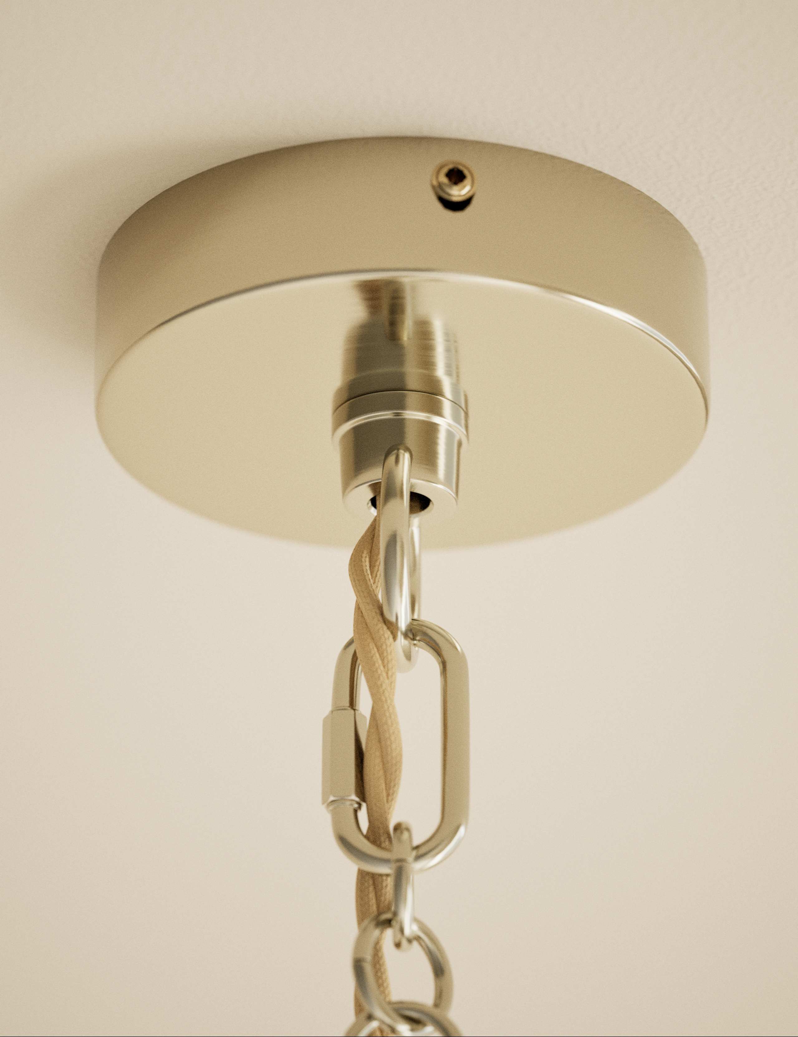 Bell Rattan Pendant Brass Metalwork 5 of 6