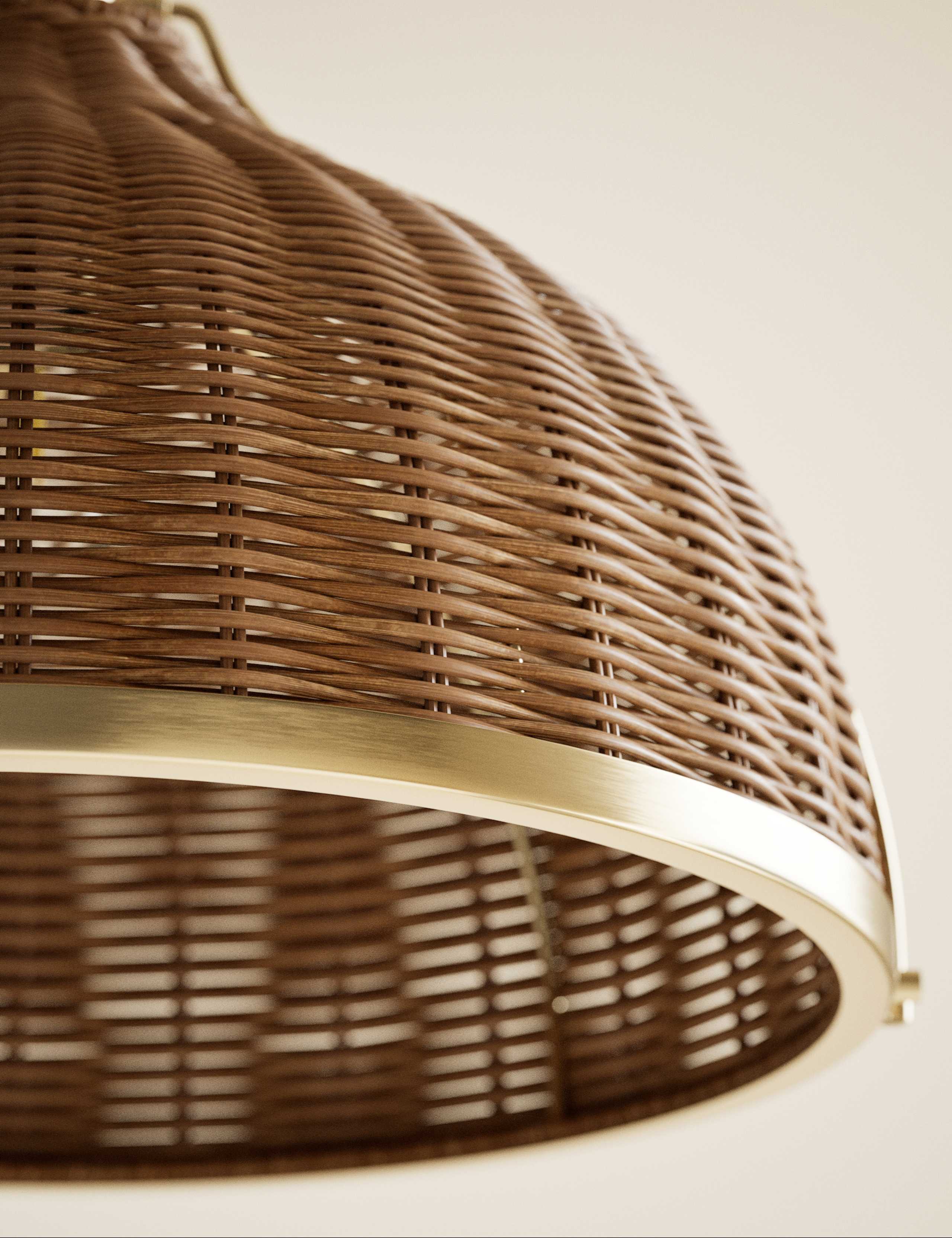 Bell Rattan Pendant Brass Metalwork 6 of 6
