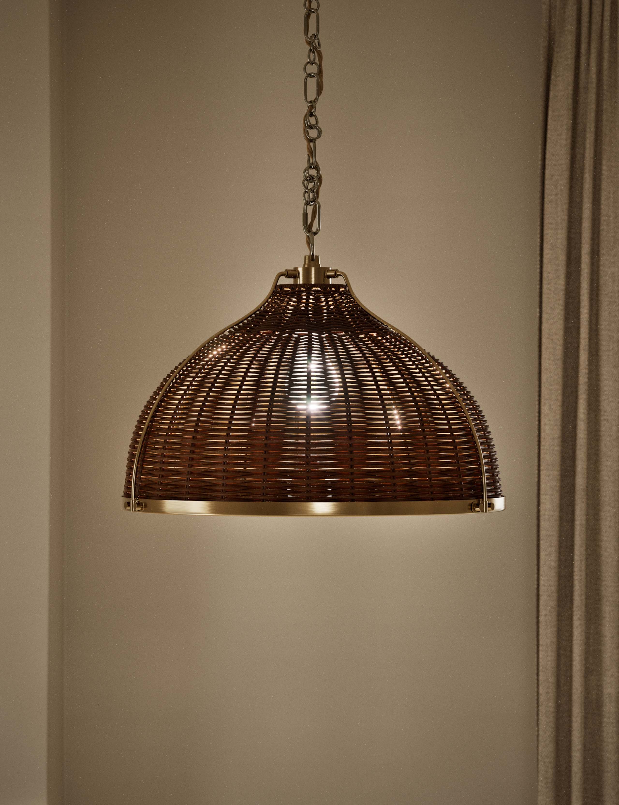 Bell Rattan Pendant Brass Metalwork 2 of 6