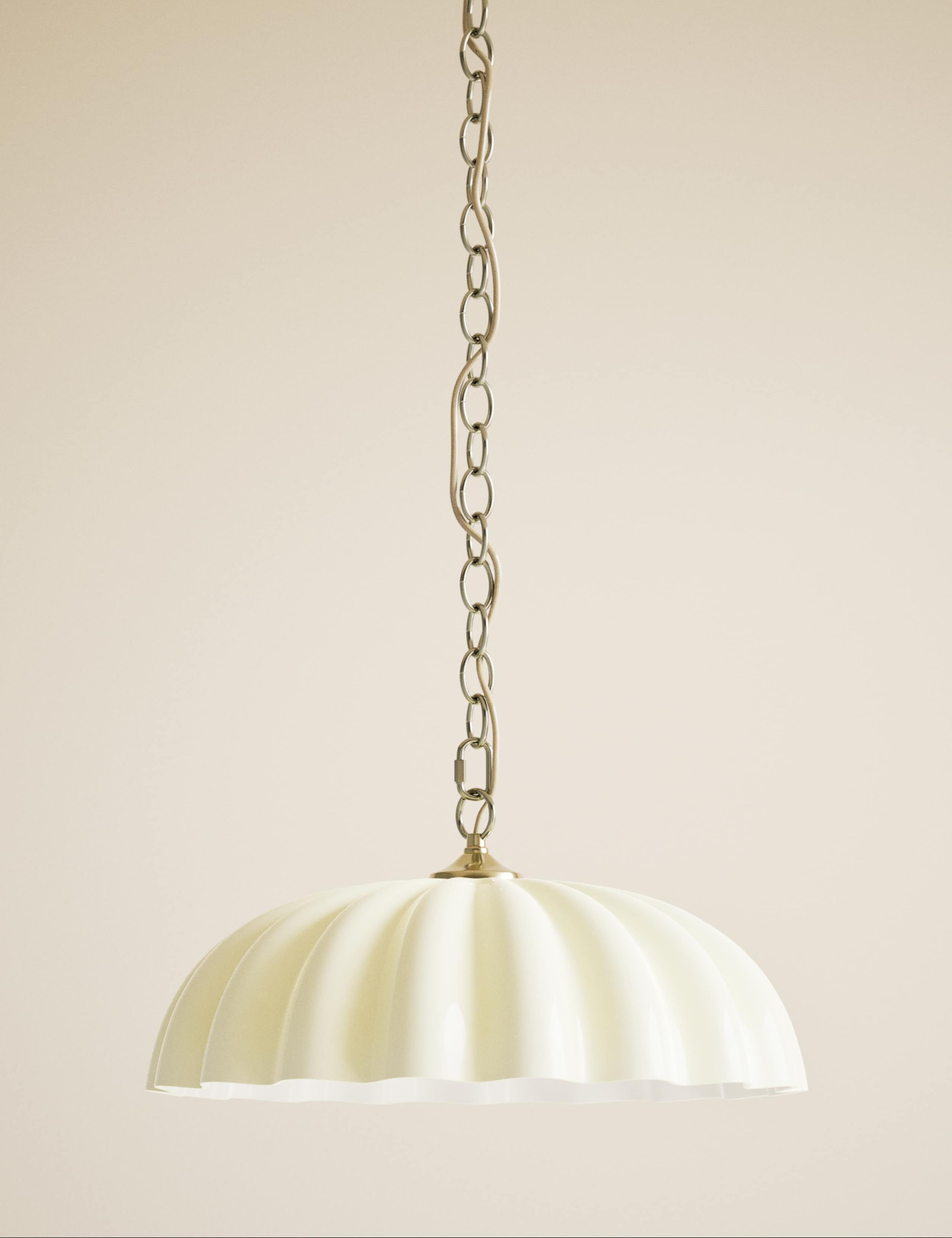 White Scallop Glass Shade 3 of 5