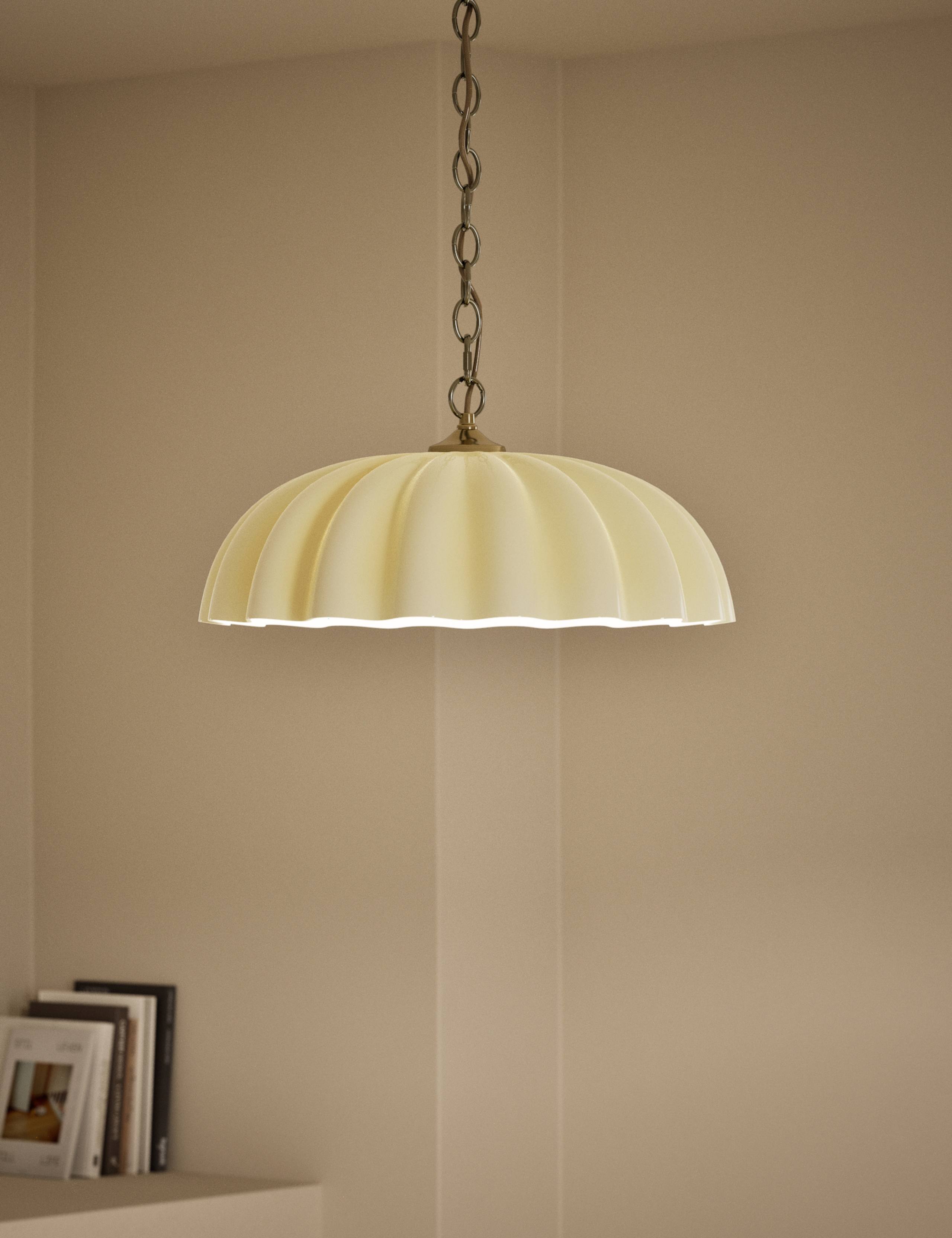 White Scallop Glass Shade 2 of 5