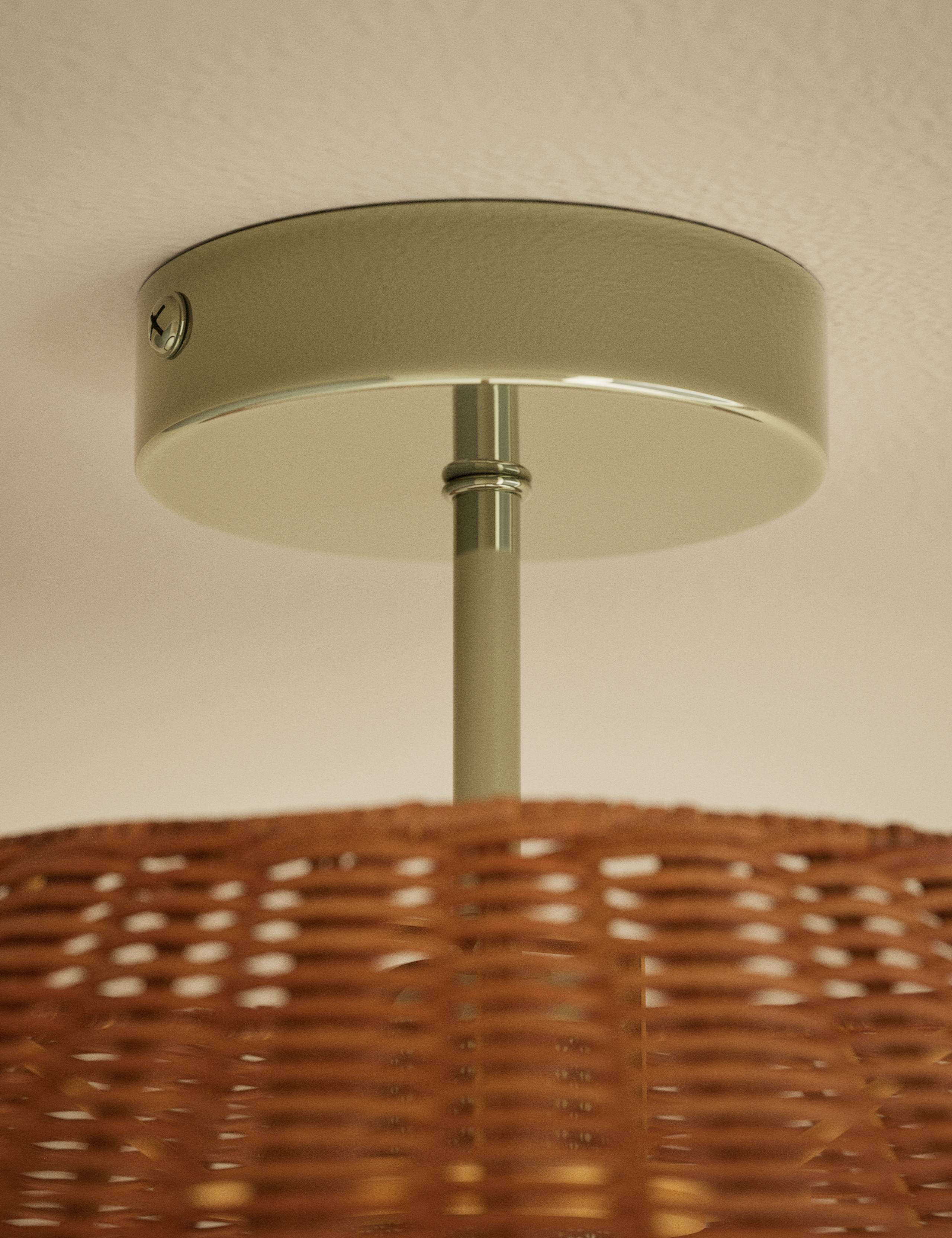 Rattan Scallop Flush Ceiling Light 2 of 3