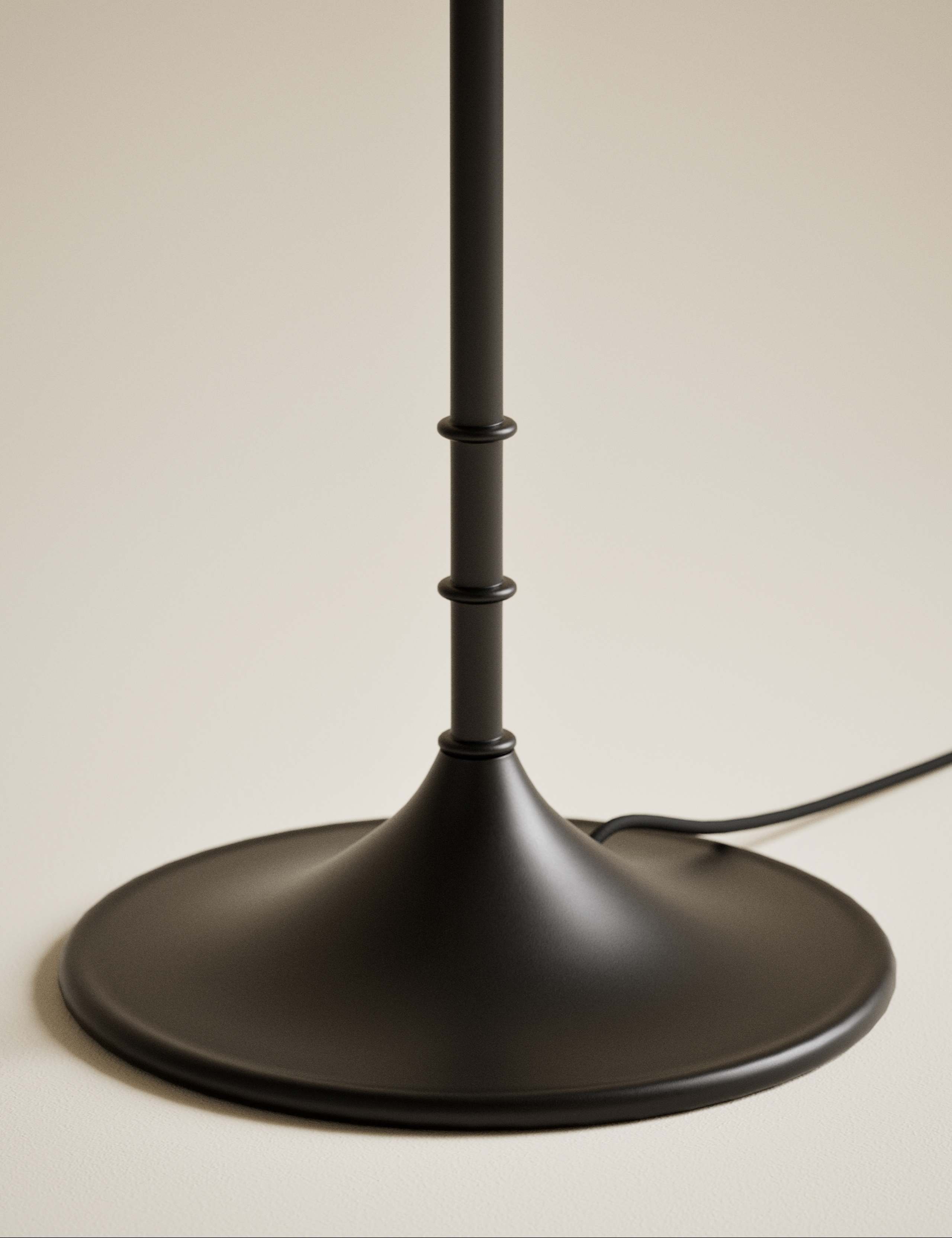 Black Ribbed Floor Light 4 of 5