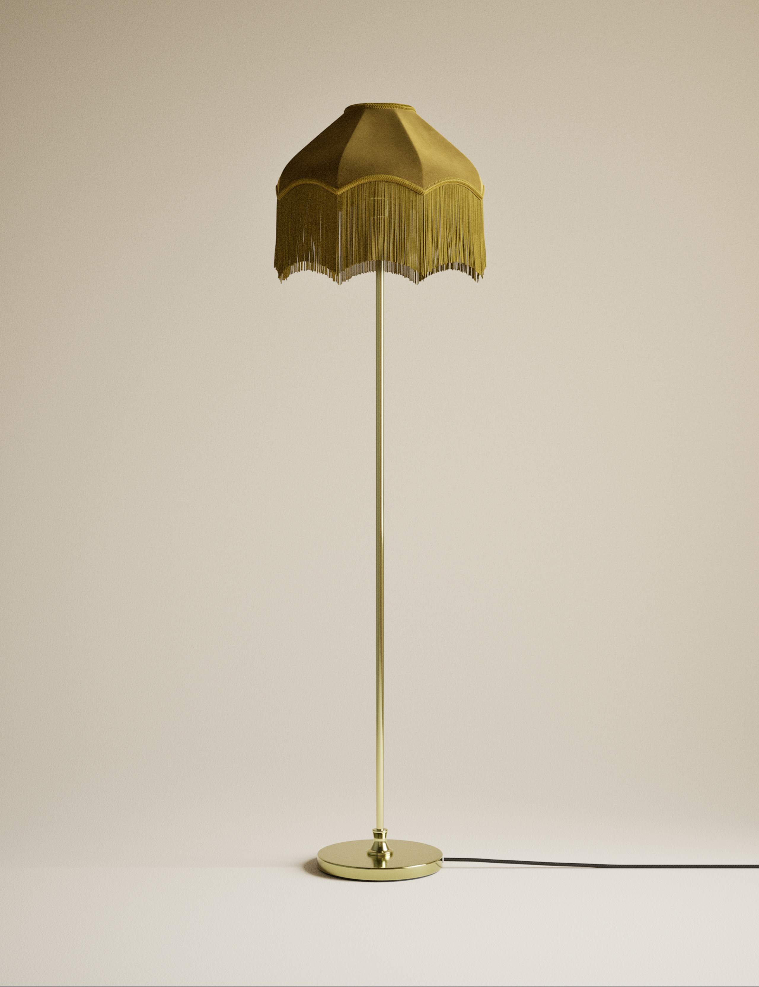 Fringed Velvet Shade Floor Lamp 3 of 5
