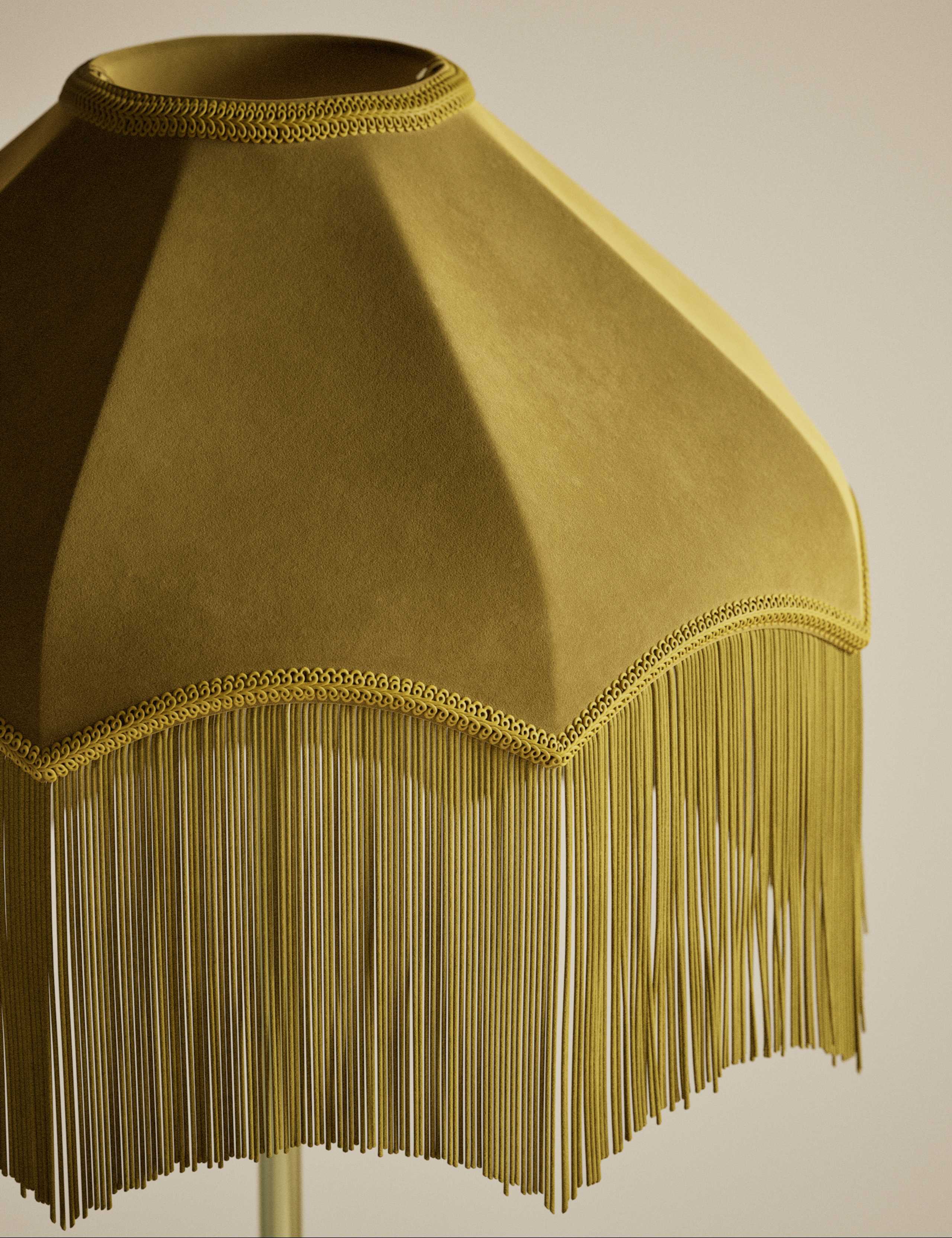 Fringed Velvet Shade Floor Lamp 5 of 5