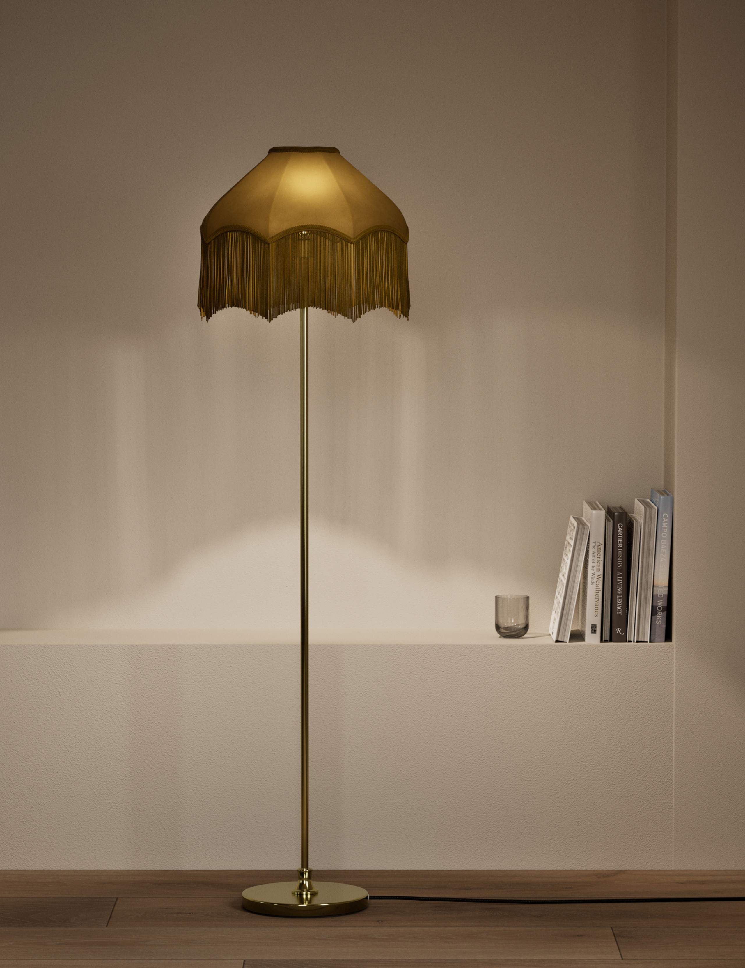 Fringed Velvet Shade Floor Lamp 2 of 5