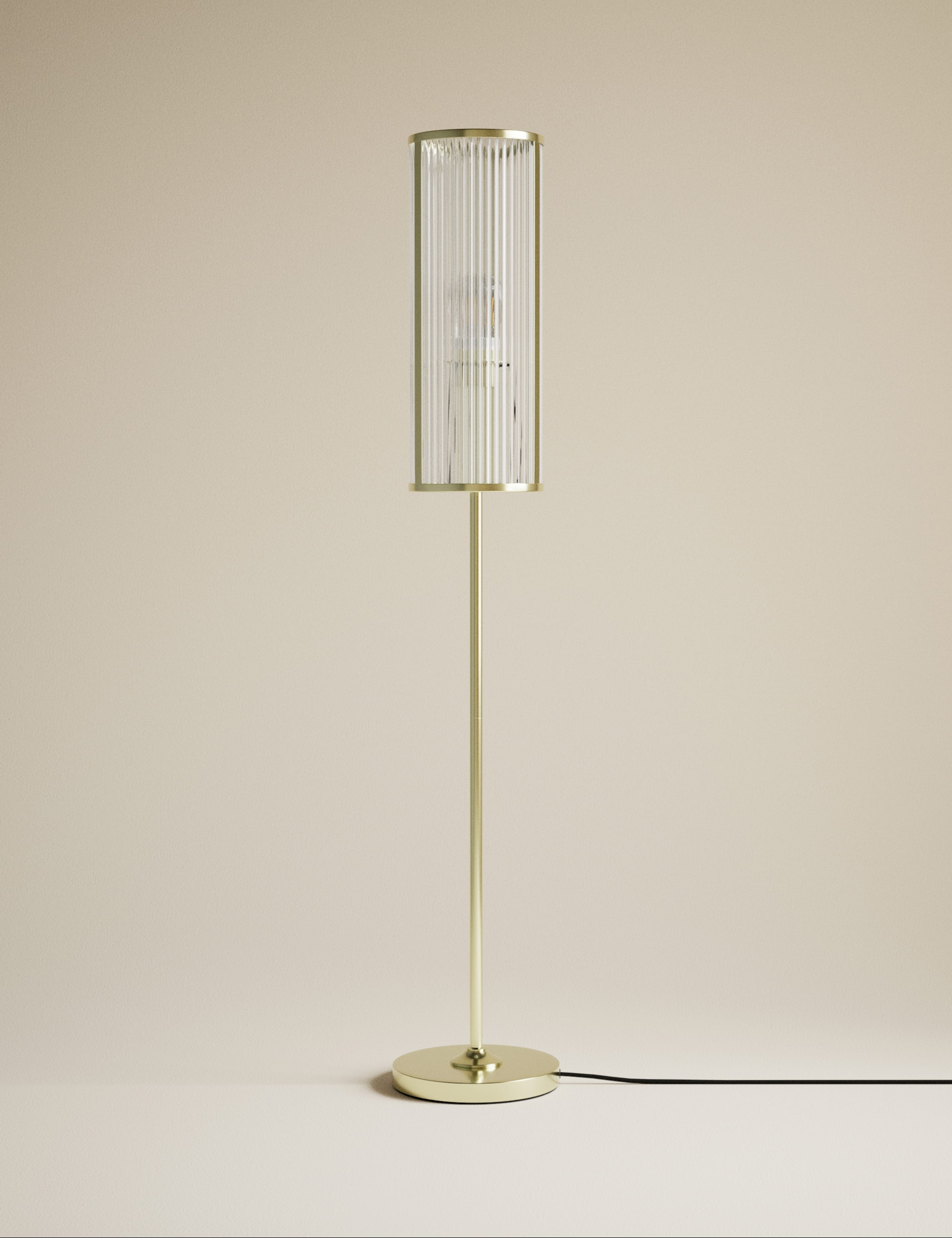 Monroe Ribbed Glass Floor Lamp 3 of 5