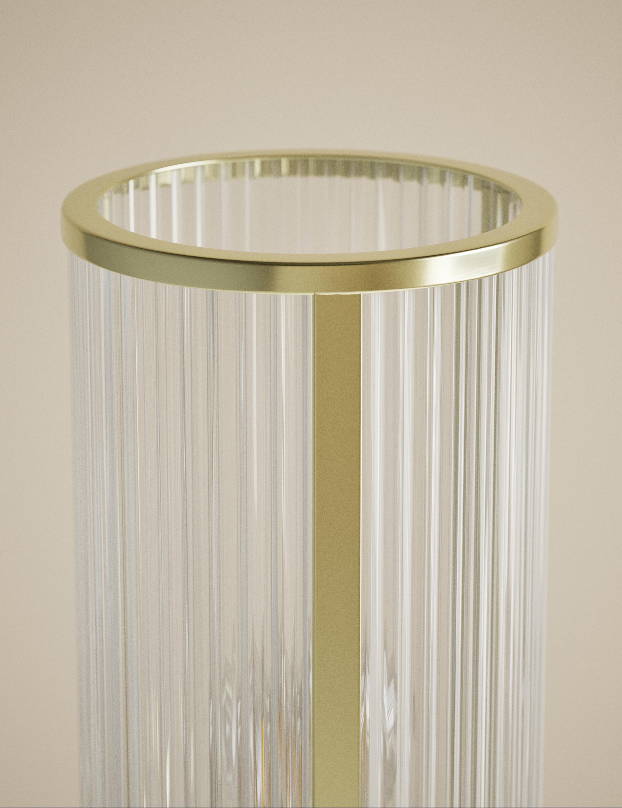 Monroe Ribbed Glass Floor Lamp 5 of 5