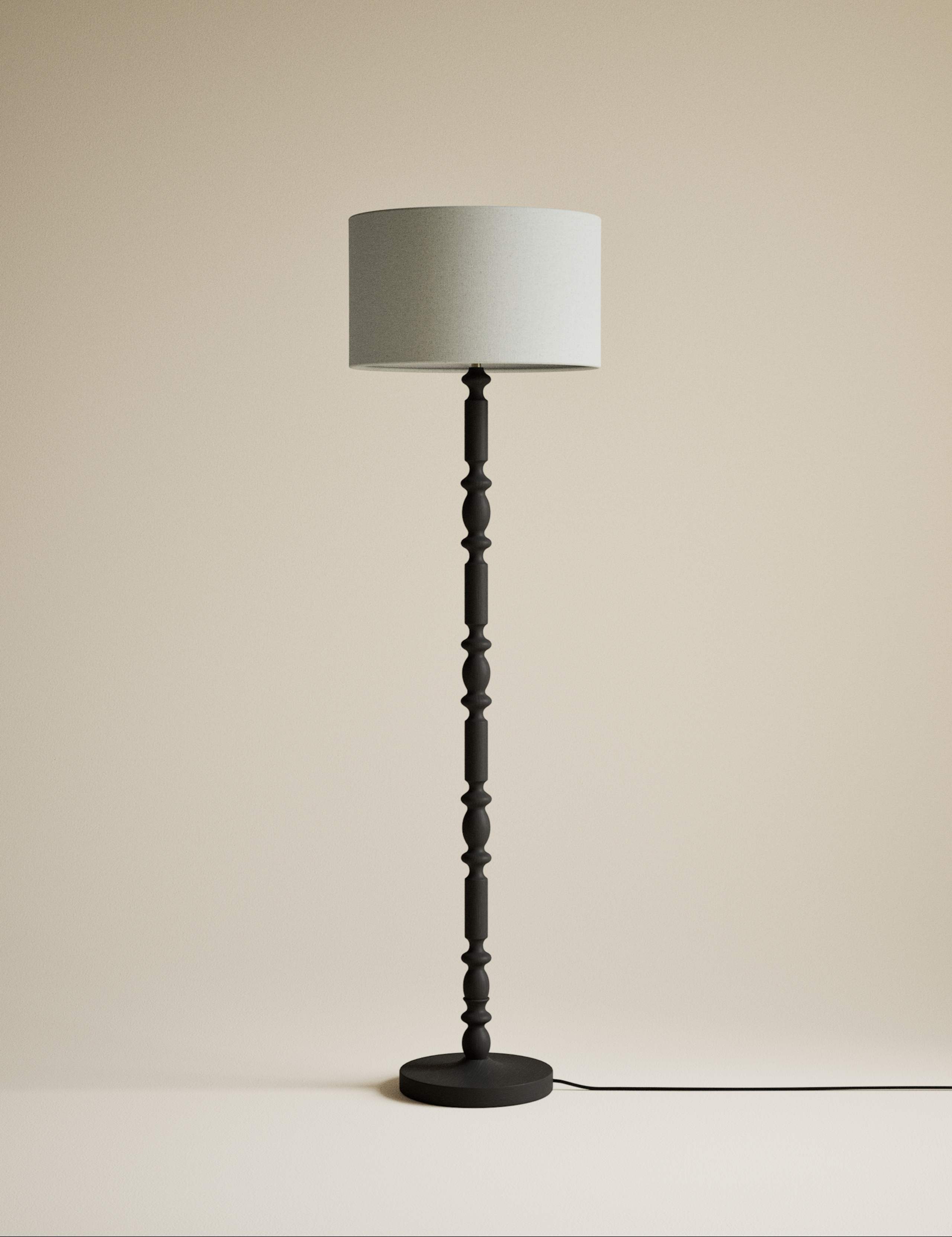 Wooden Bobbin Floor Lamp 3 of 5