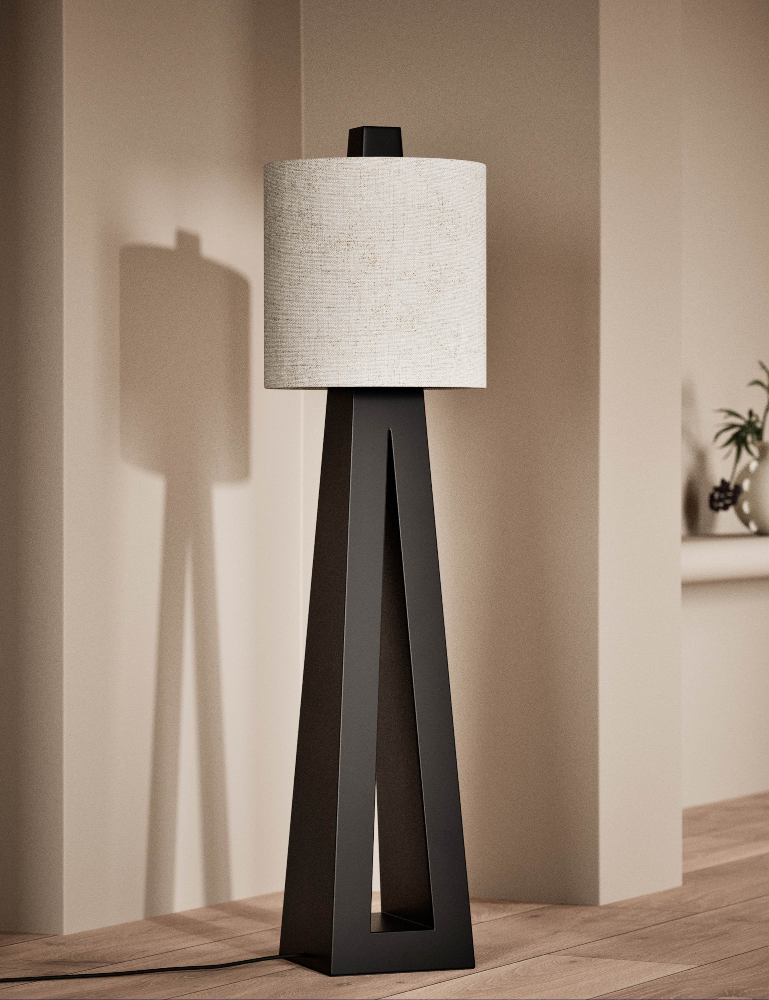 Black Wooden Floor Lamp 1 of 5