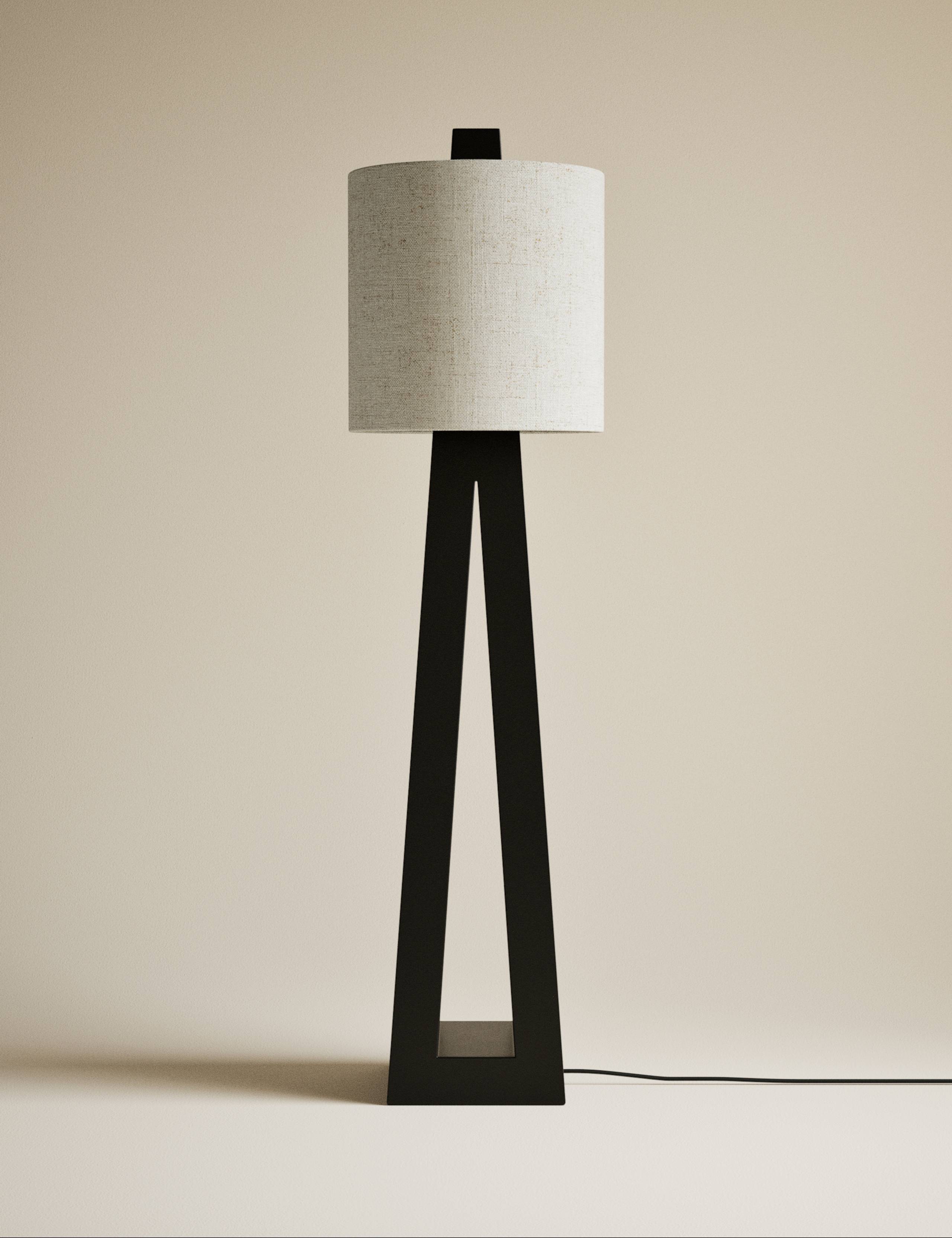 Black Wooden Floor Lamp 3 of 5