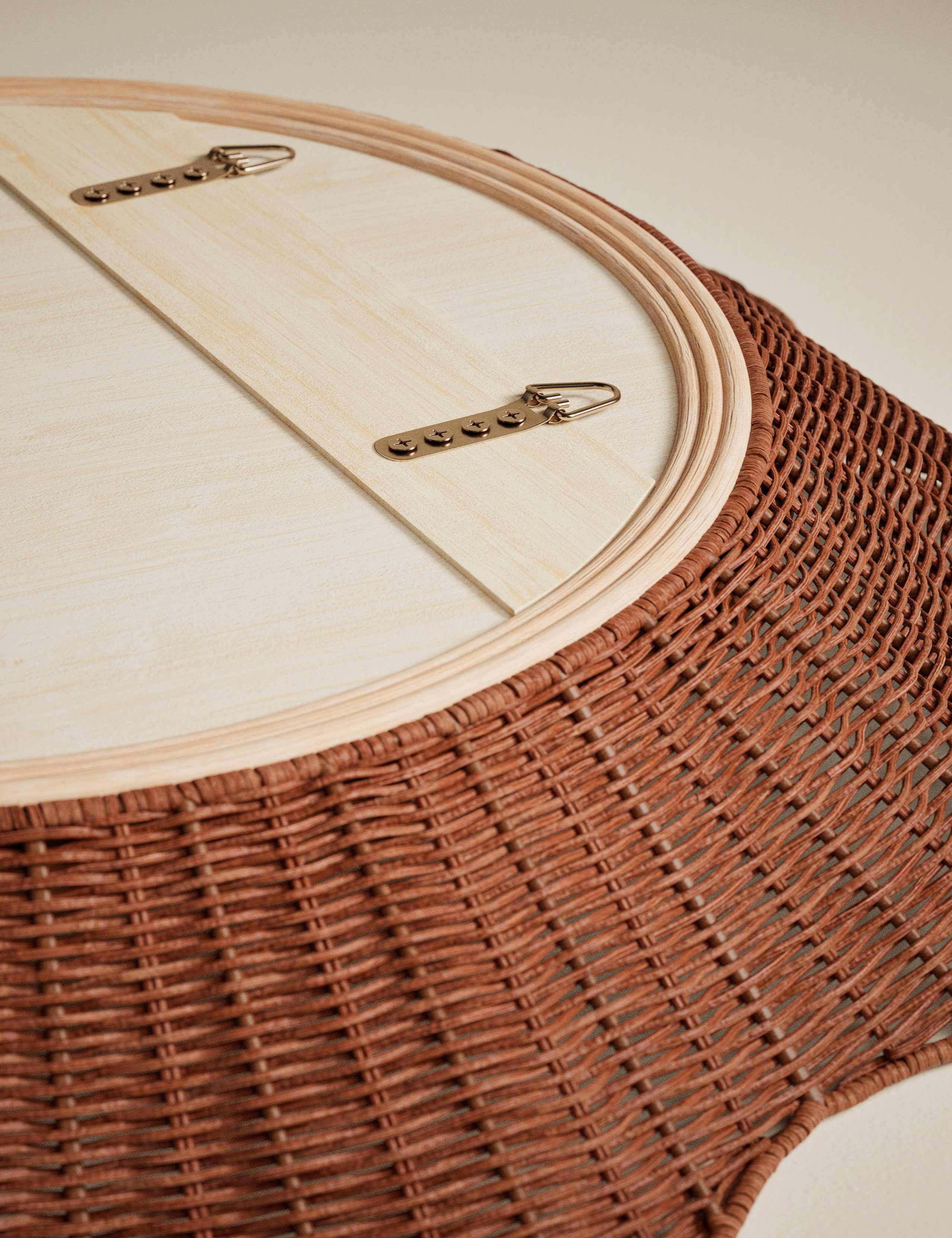 Rattan Flared Circle Wall Mirror 3 of 6