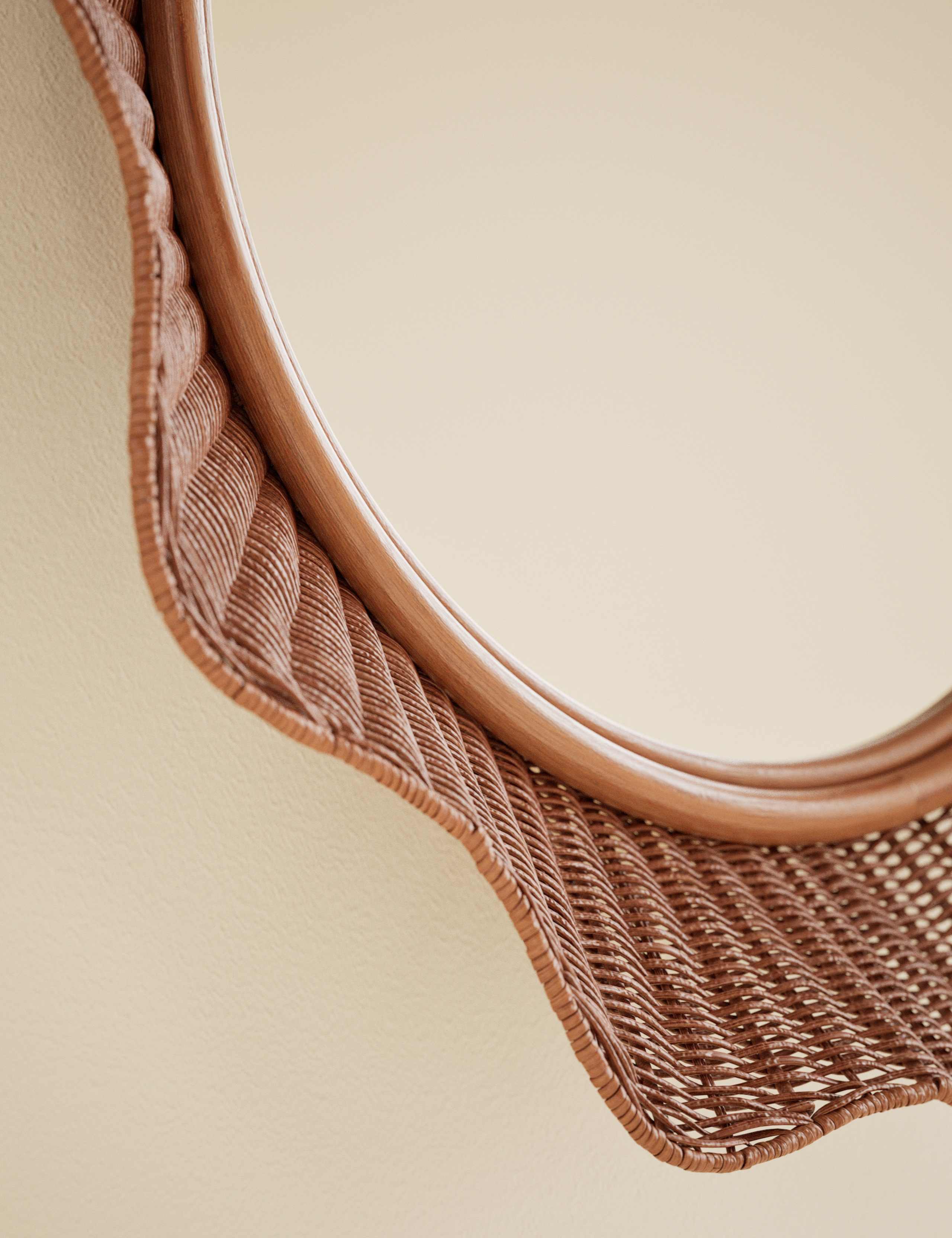 Rattan Flared Circle Wall Mirror 4 of 6
