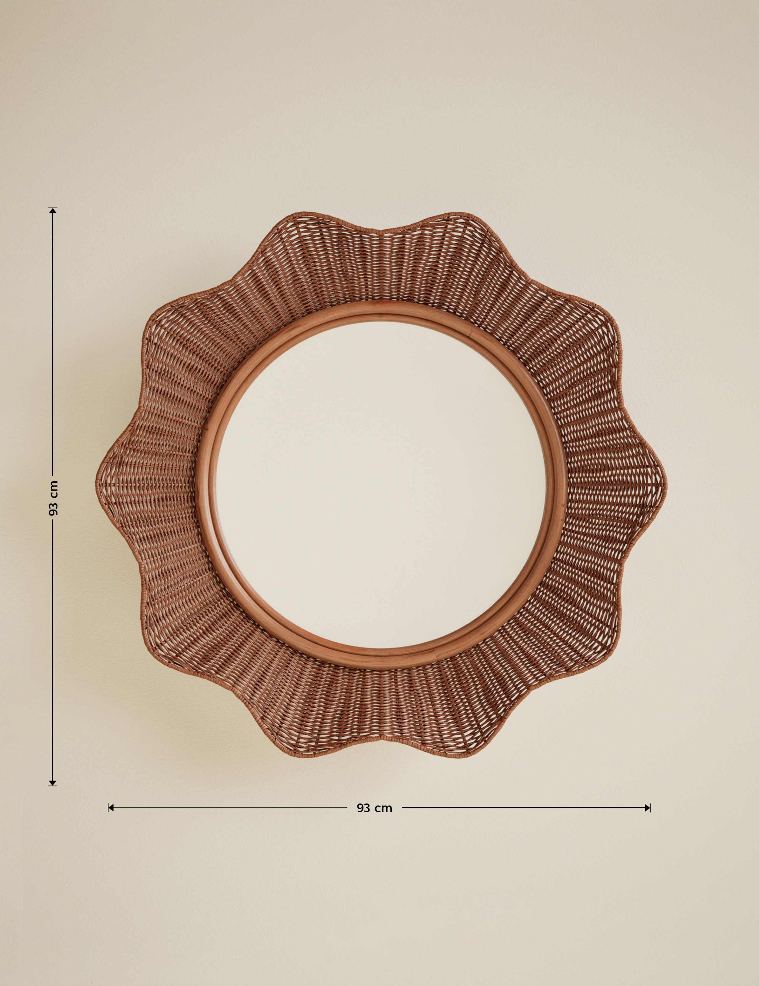 Rattan Flared Circle Wall Mirror 6 of 6