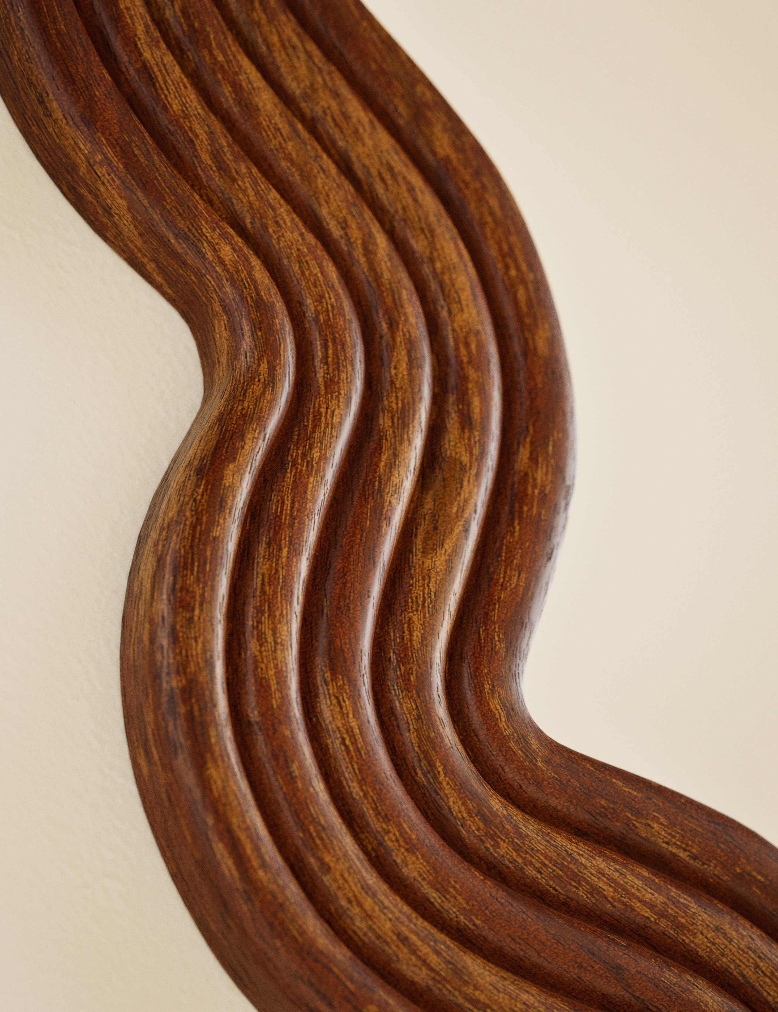Scallop Ribbed Wooden Wall Mirror 5 of 6