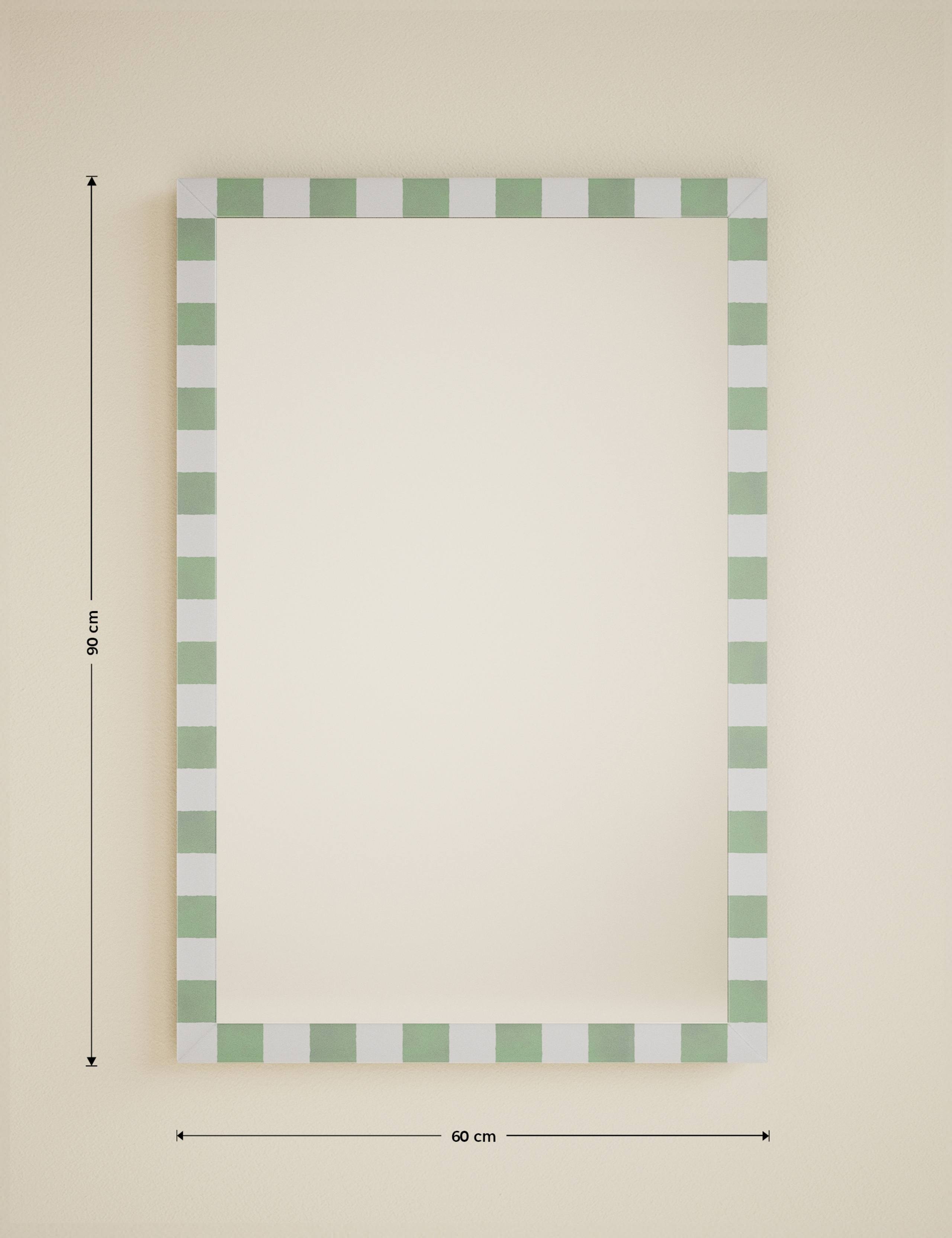Checkerboard Rectangular Glass Wall Mirror 6 of 6