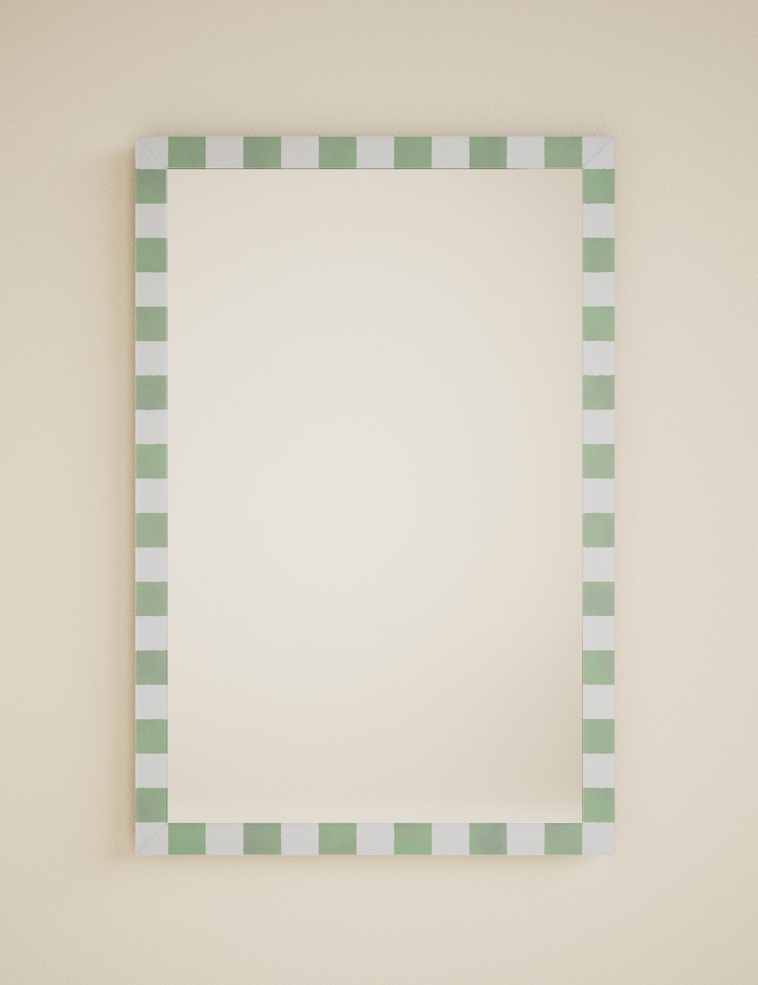 Checkerboard Rectangular Glass Wall Mirror 2 of 6