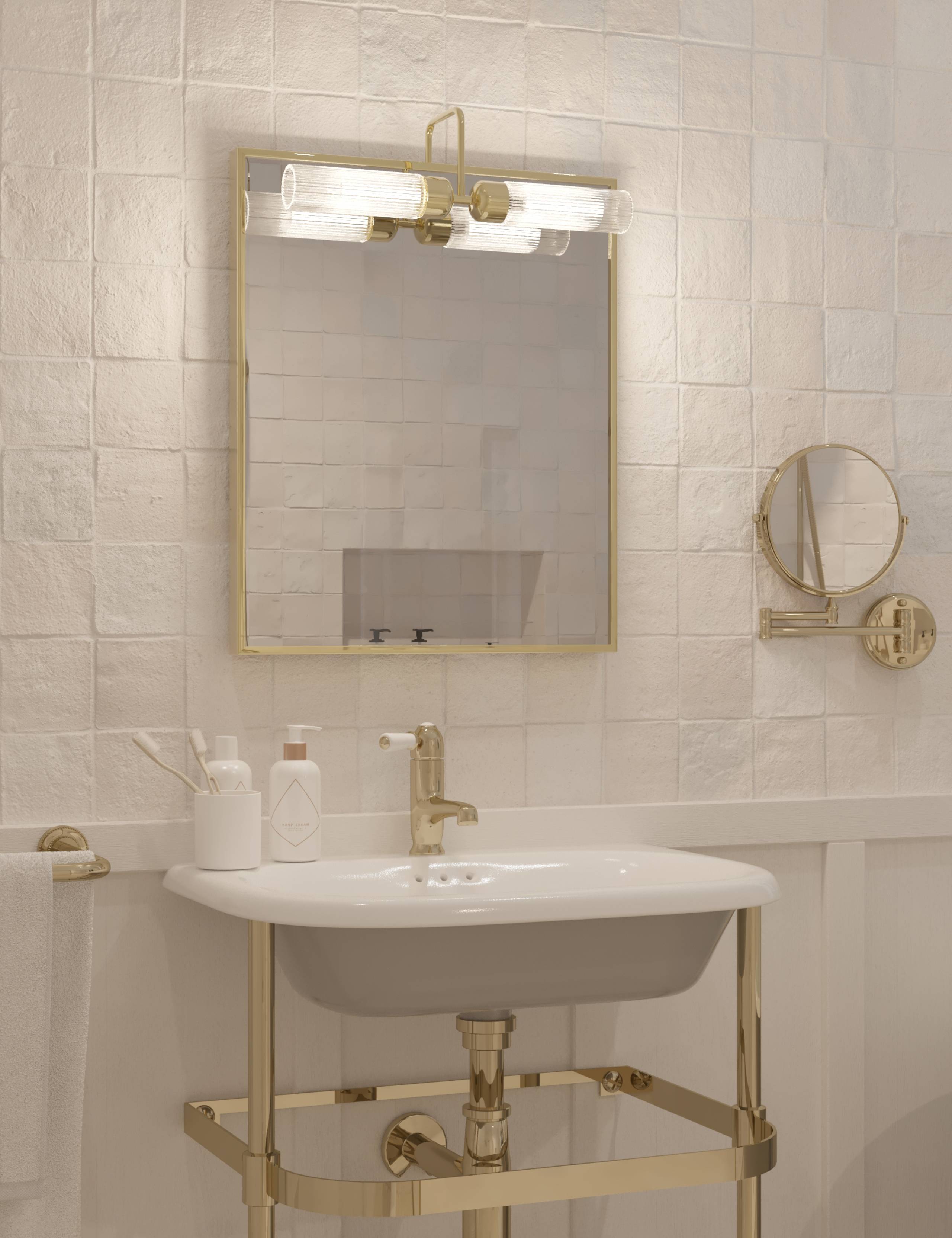 Ribbed Bathroom Mirror Light 1 of 6