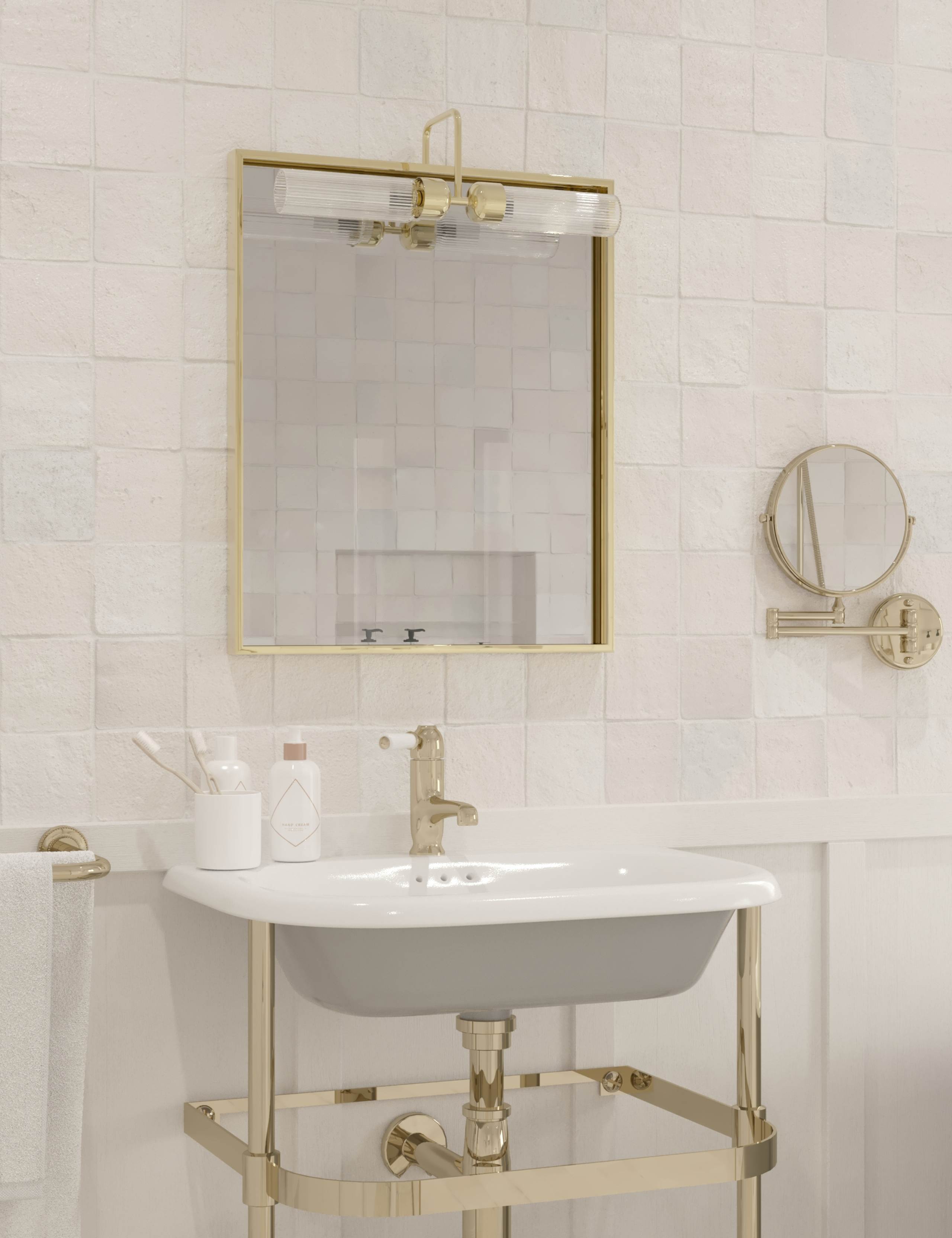 Ribbed Bathroom Mirror Light 3 of 6