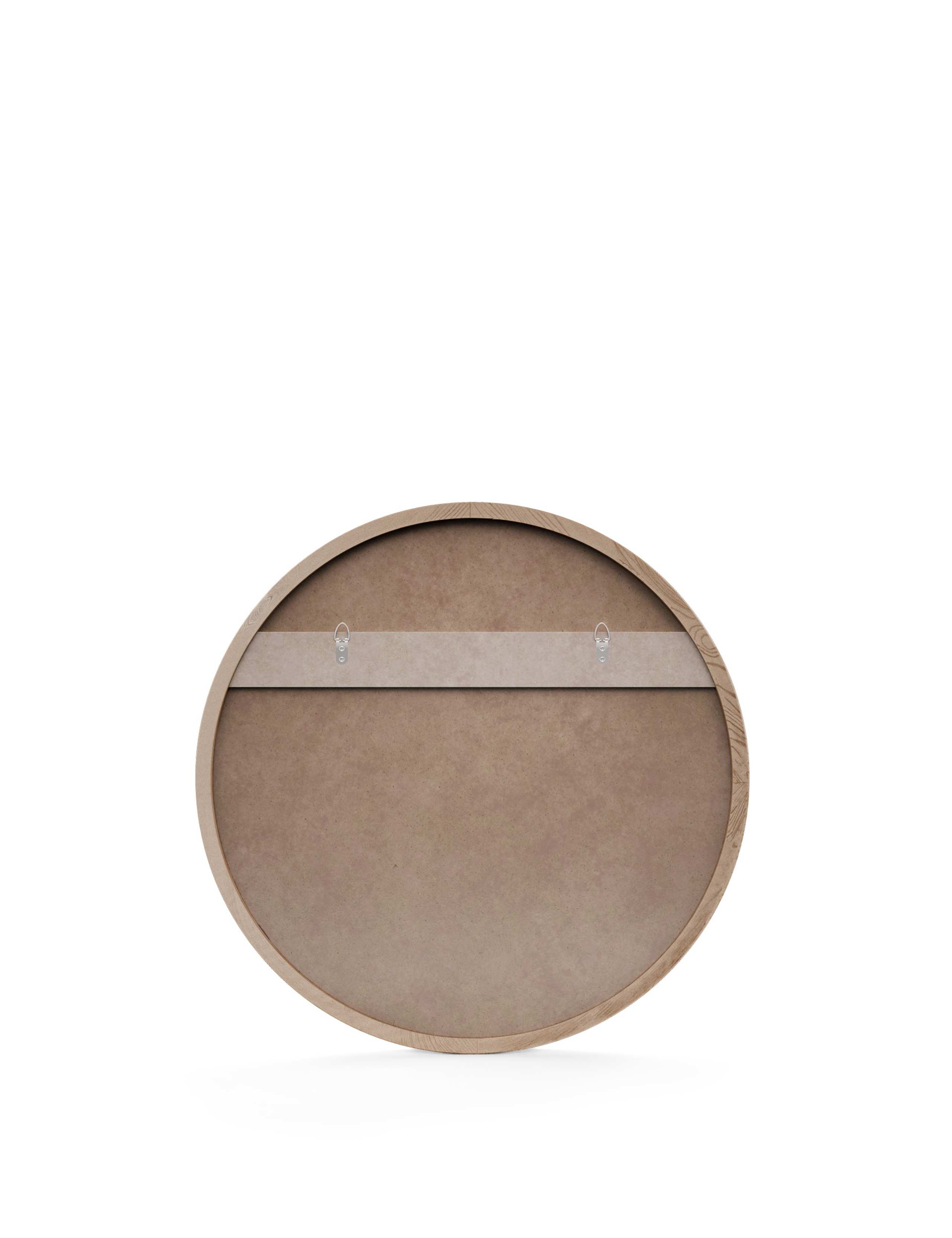 Round Pine Wall Mirror 4 of 4