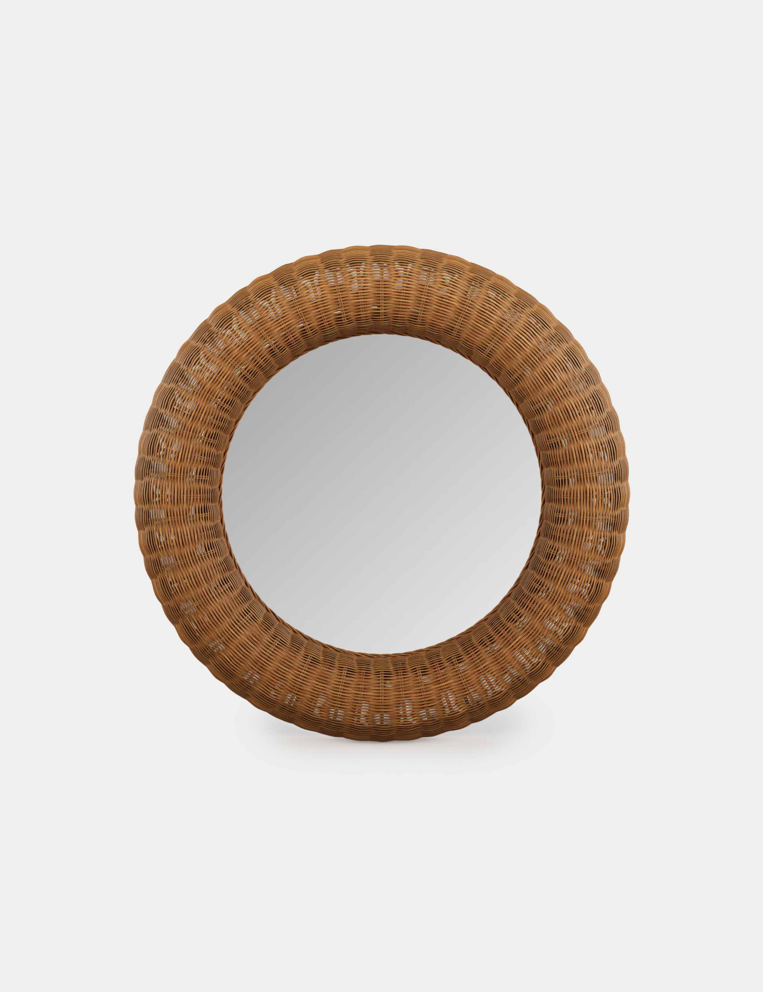 Rattan Large Round Wall Mirror 2 of 4