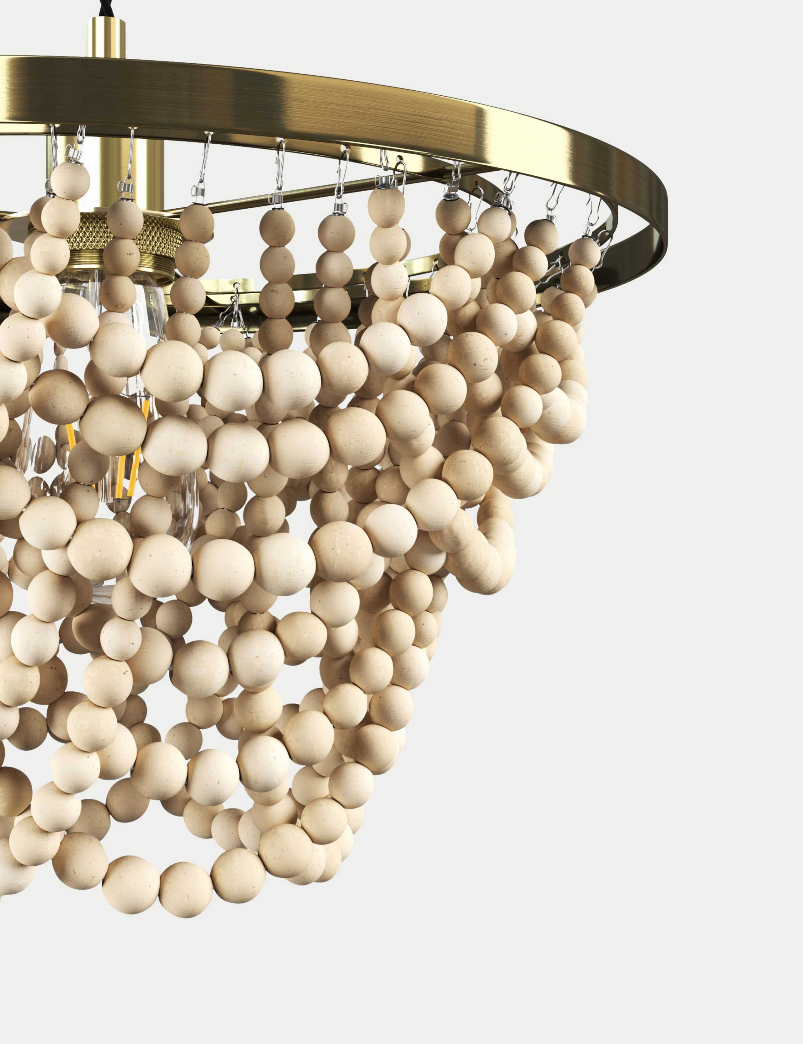Aurelia Wooden Beaded Easy Fit Lamp Shade 4 of 6