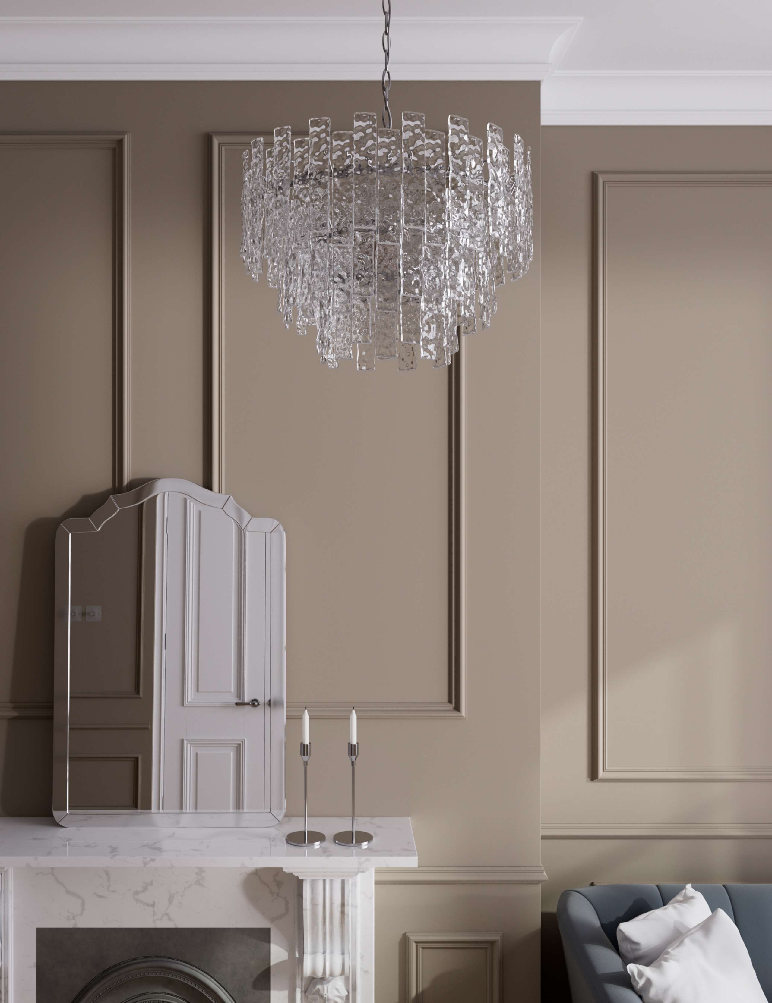 Madelyn Textured Glass Chandelier 3 of 8