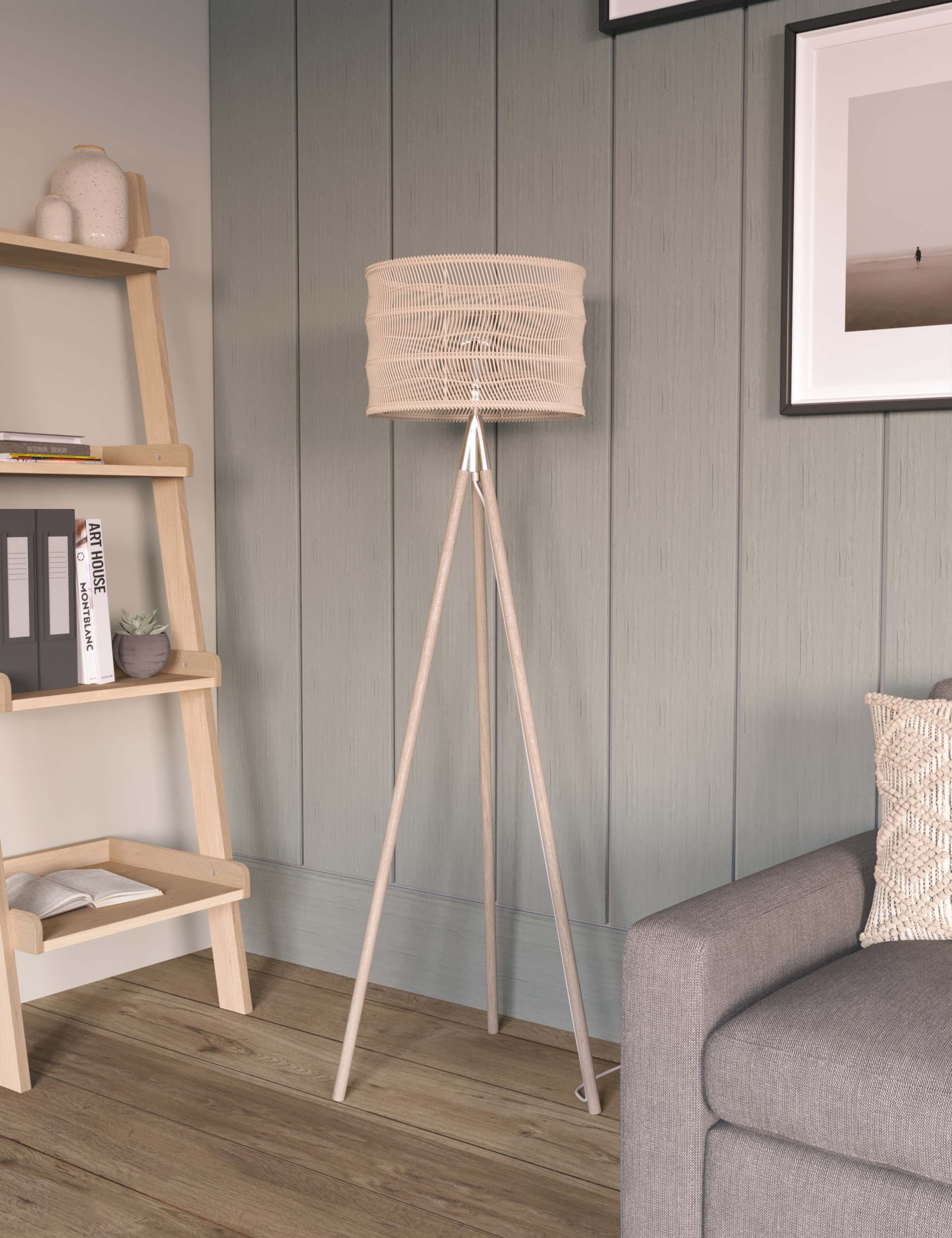 Casual Rattan Floor Lamp 3 of 8