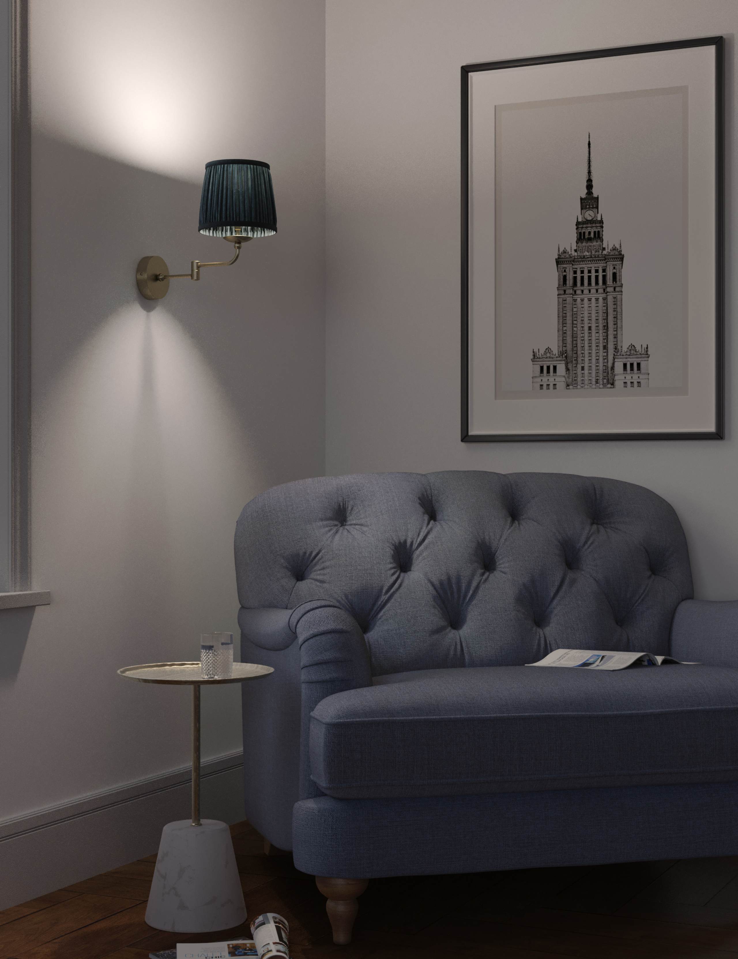 Maulden Pleated Wall Light 2 of 3