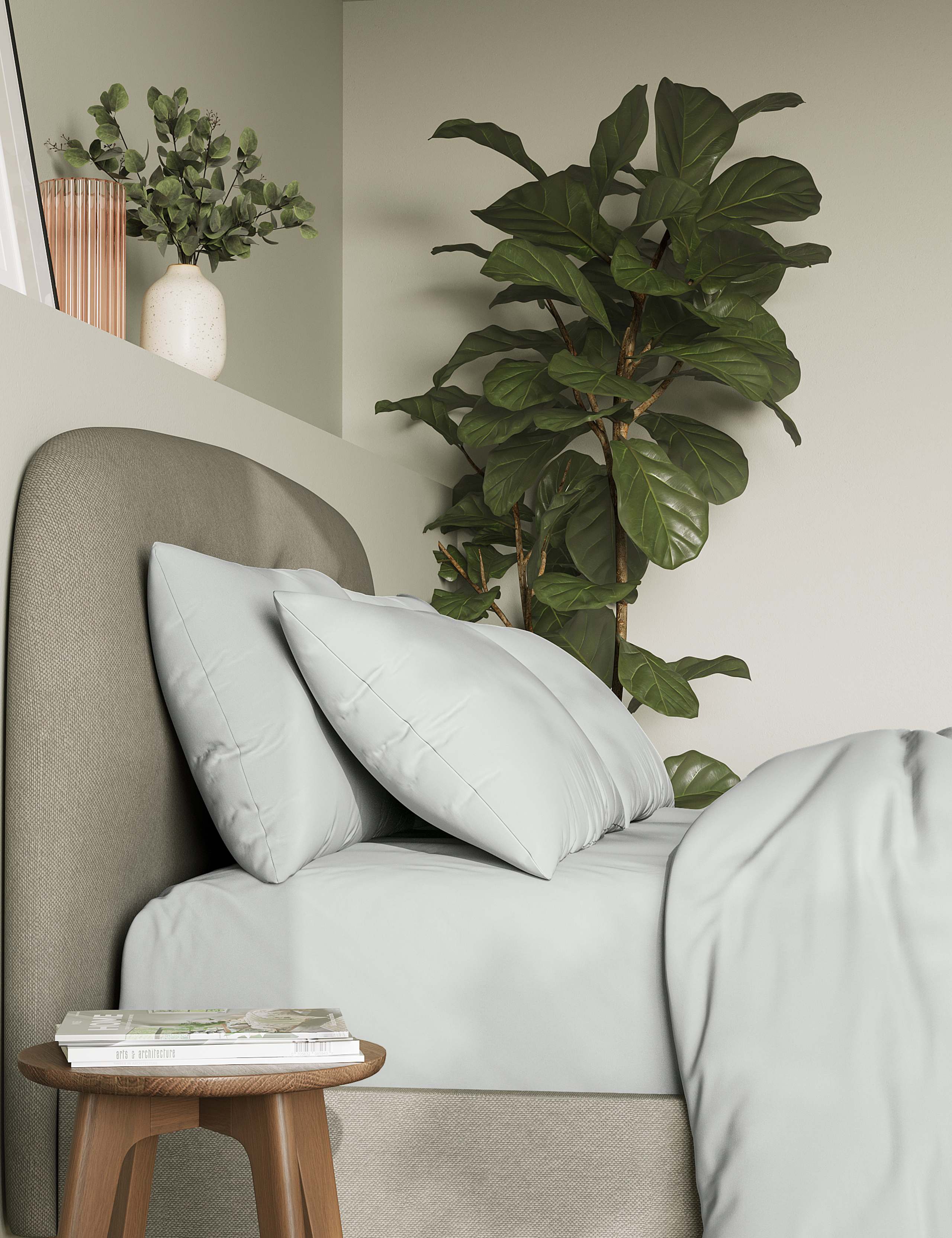 2 Pack Pure Cotton 180 Thread Count Pillowcases 1 of 3