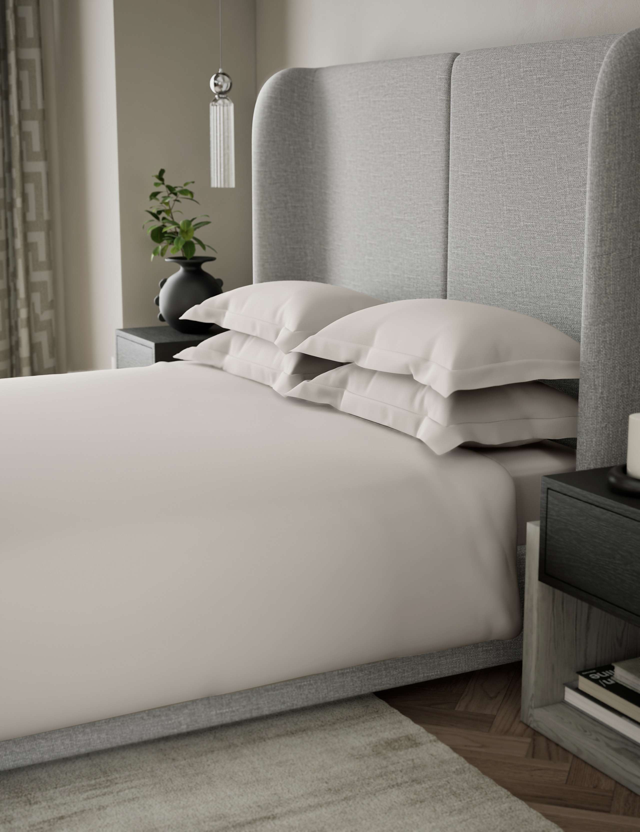500TC Cotton Sateen 2pk Oxford Edge Pillowcase 3 of 4