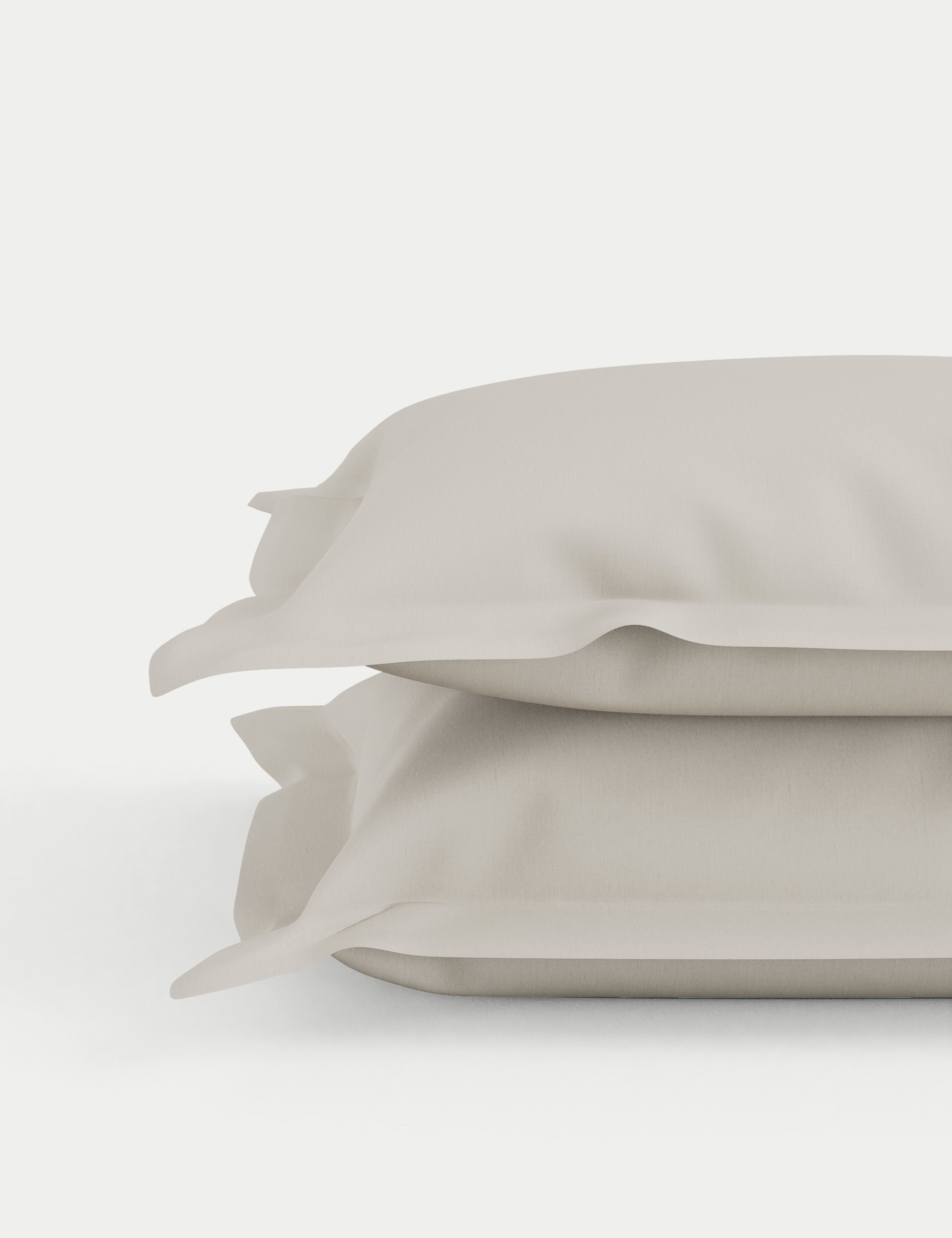 500TC Cotton Sateen 2pk Oxford Edge Pillowcase 2 of 4