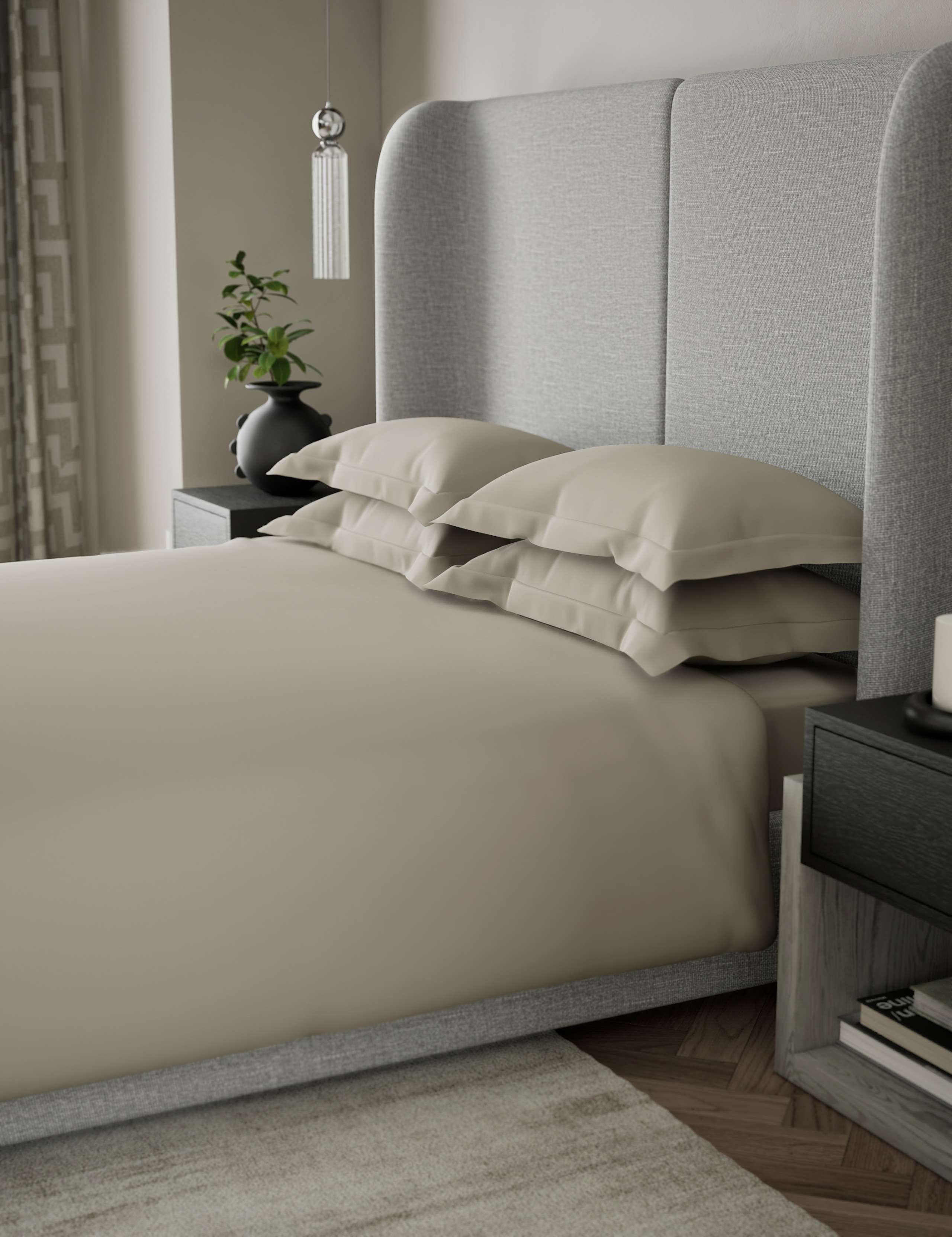 500TC Cotton Sateen 2pk Oxford Edge Pillowcase 3 of 4