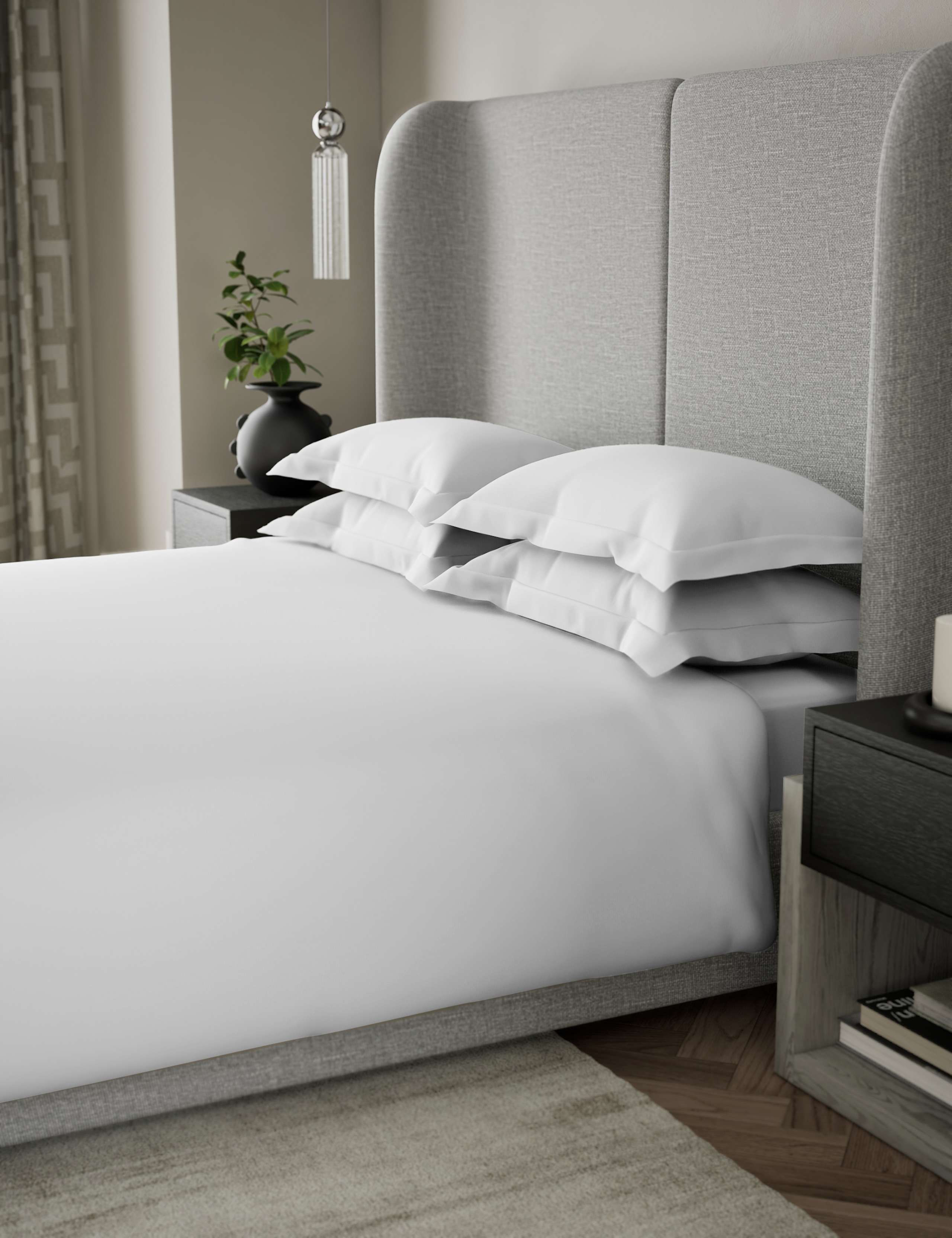 500TC Cotton Sateen 2pk Oxford Edge Pillowcase 3 of 4