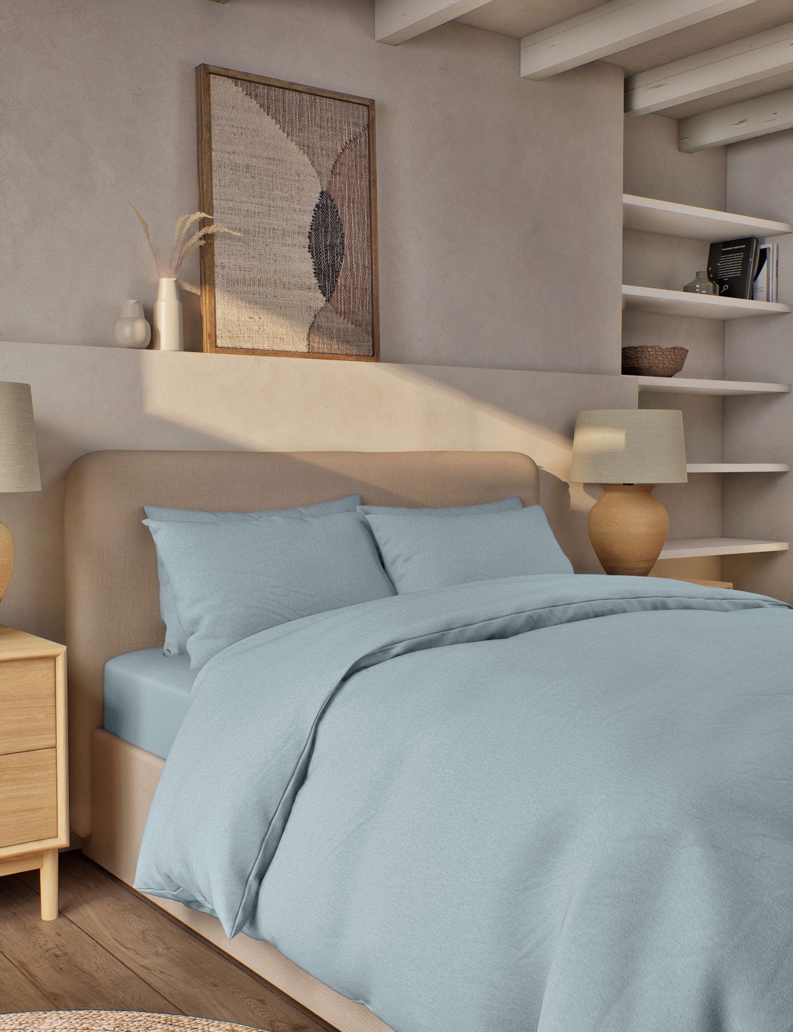 Pure Brushed Cotton Bedding Set 1 of 4