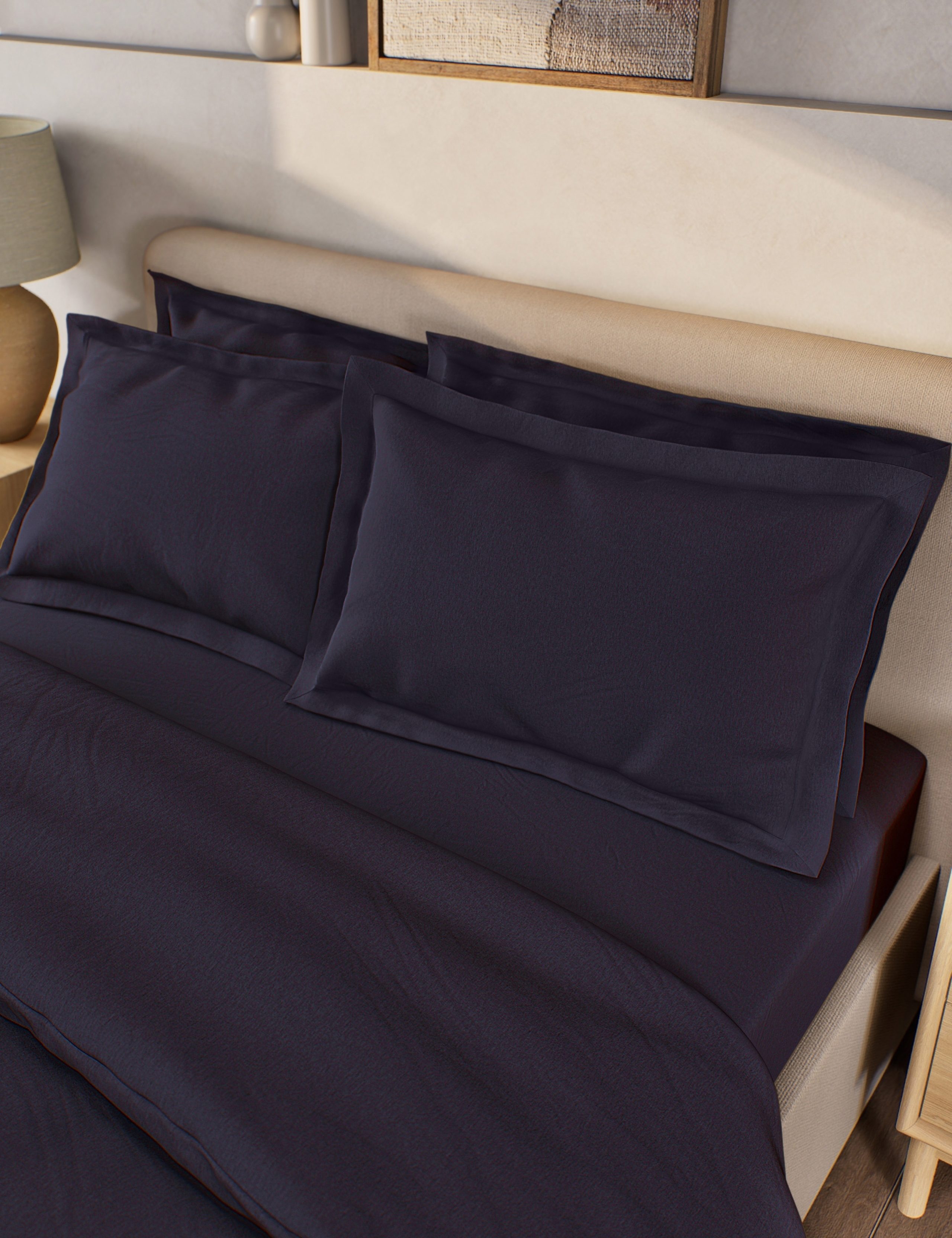 2pk Pure Brushed Cotton Oxford Pillowcases 1 of 3