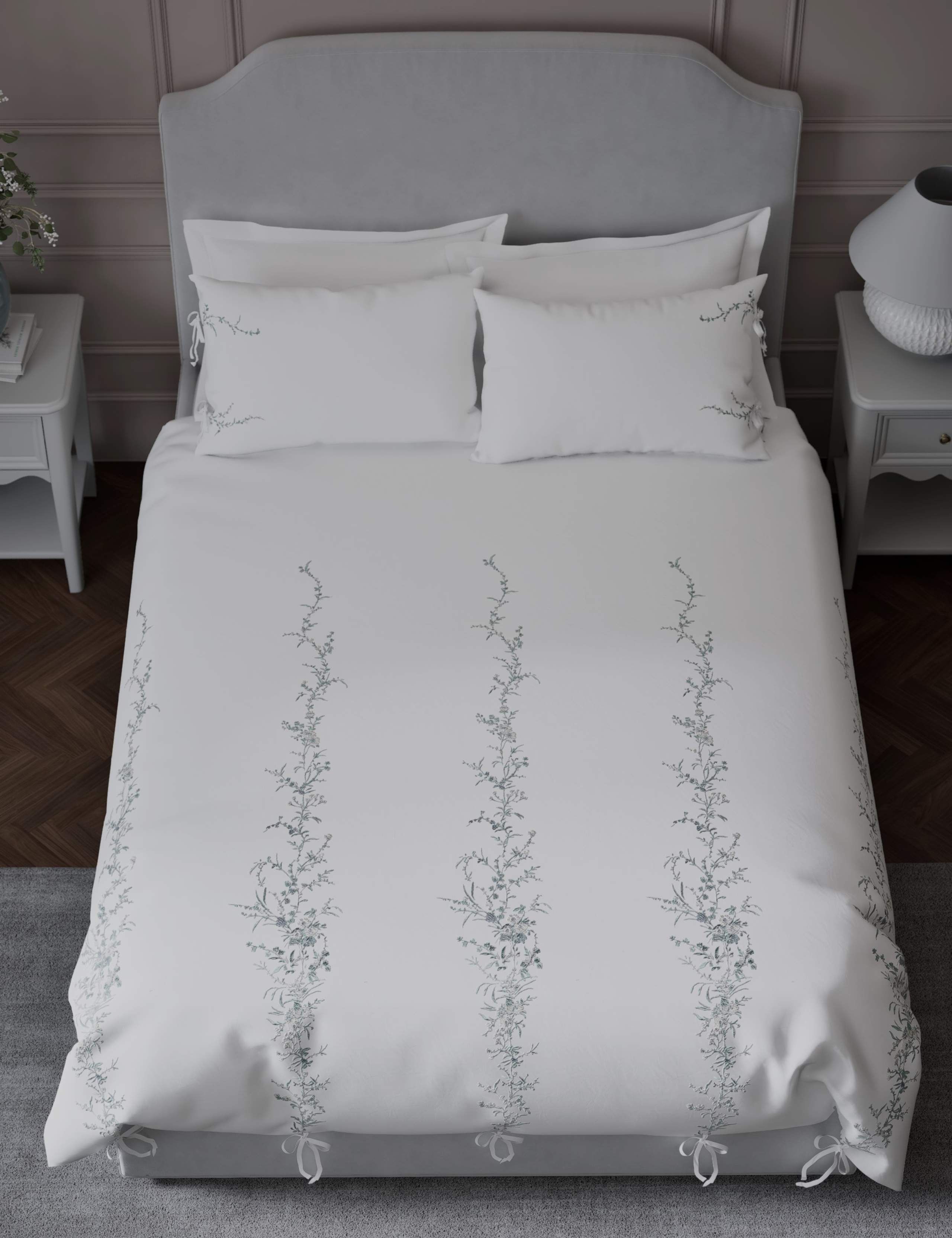 Pure Cotton Tamsin Trailing Blossom Bedding Set 5 of 6