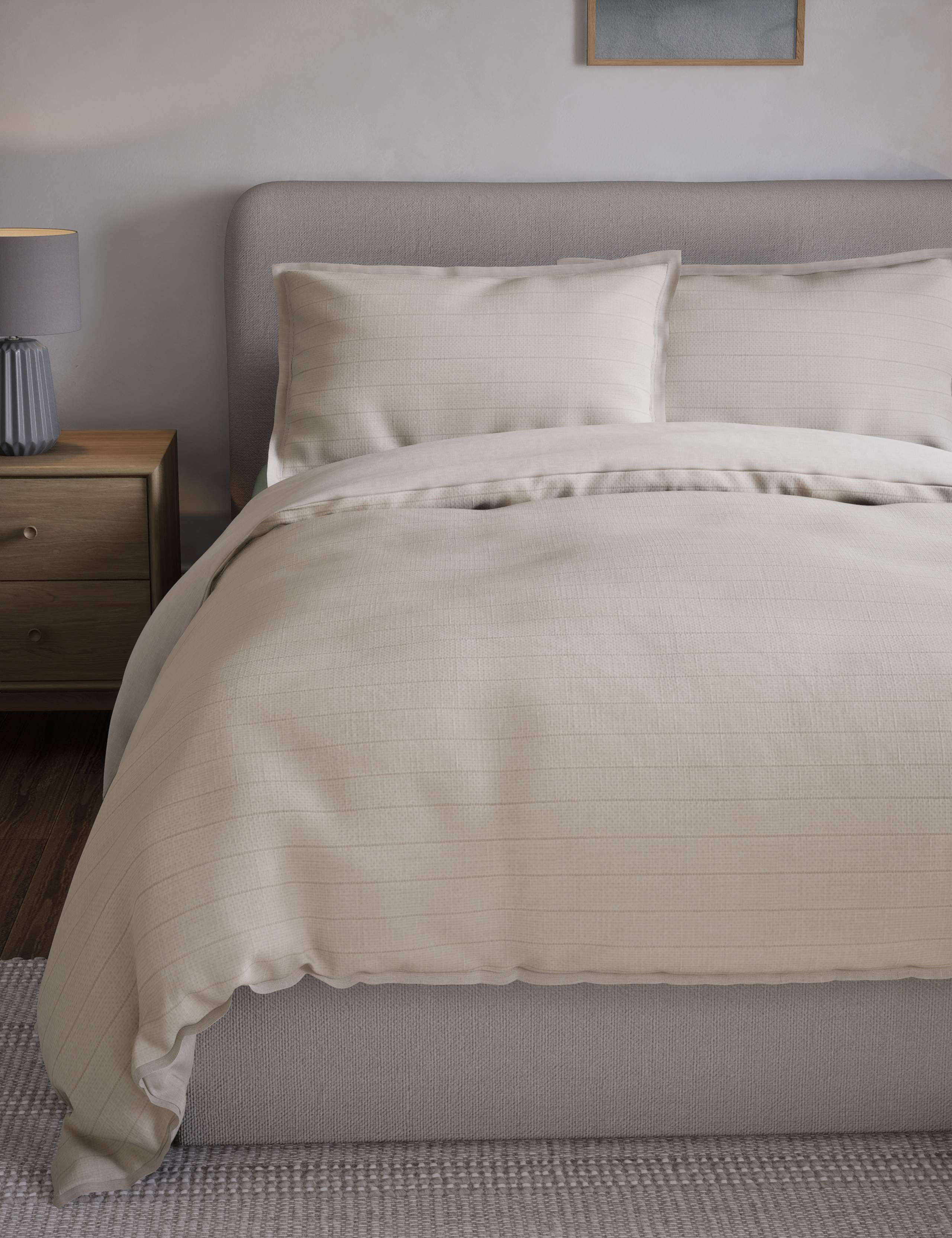Cotton Rich Ribbed Striped Bedding Set 1 of 4