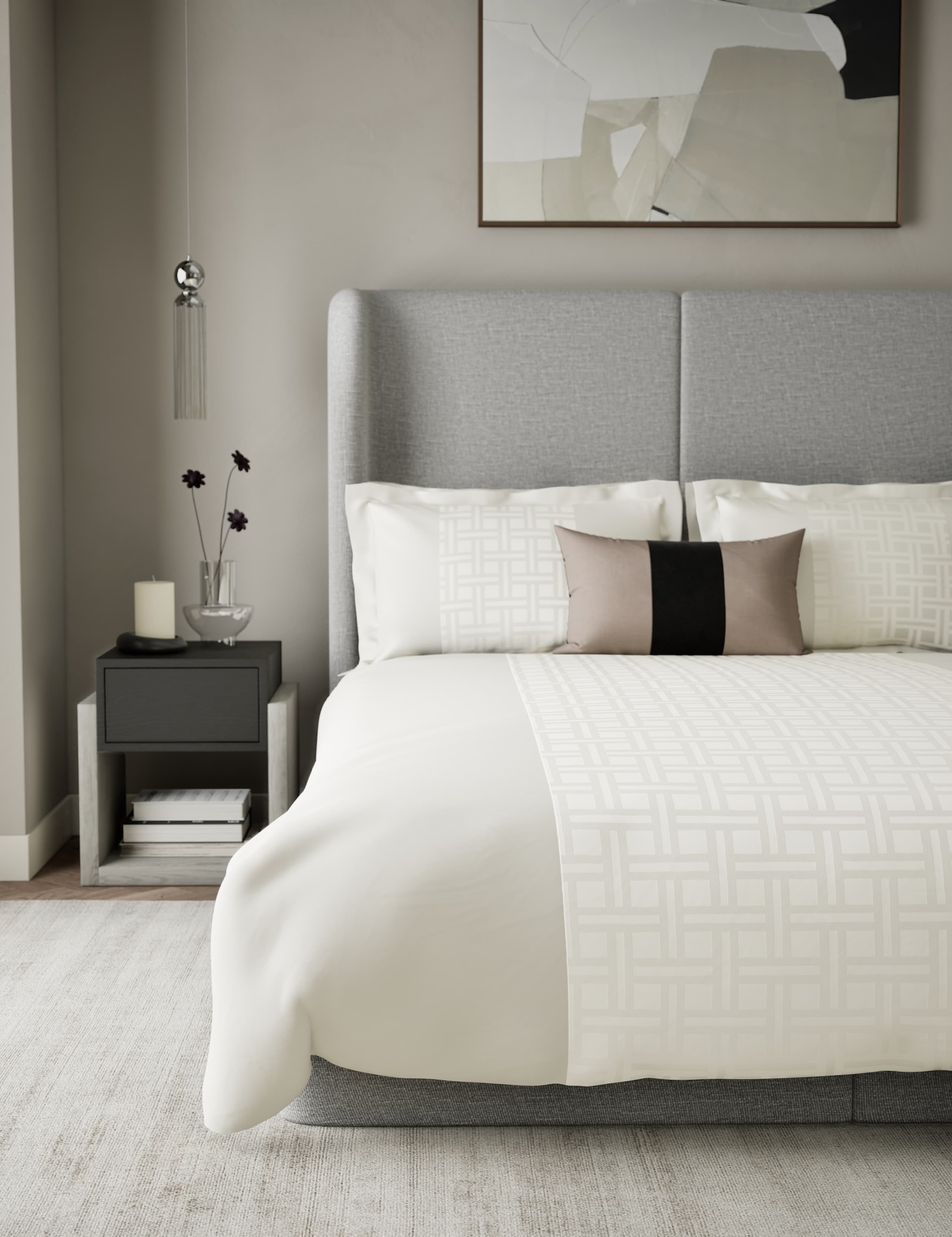 Geometric Sateen Jacquard Bedding Set 4 of 4