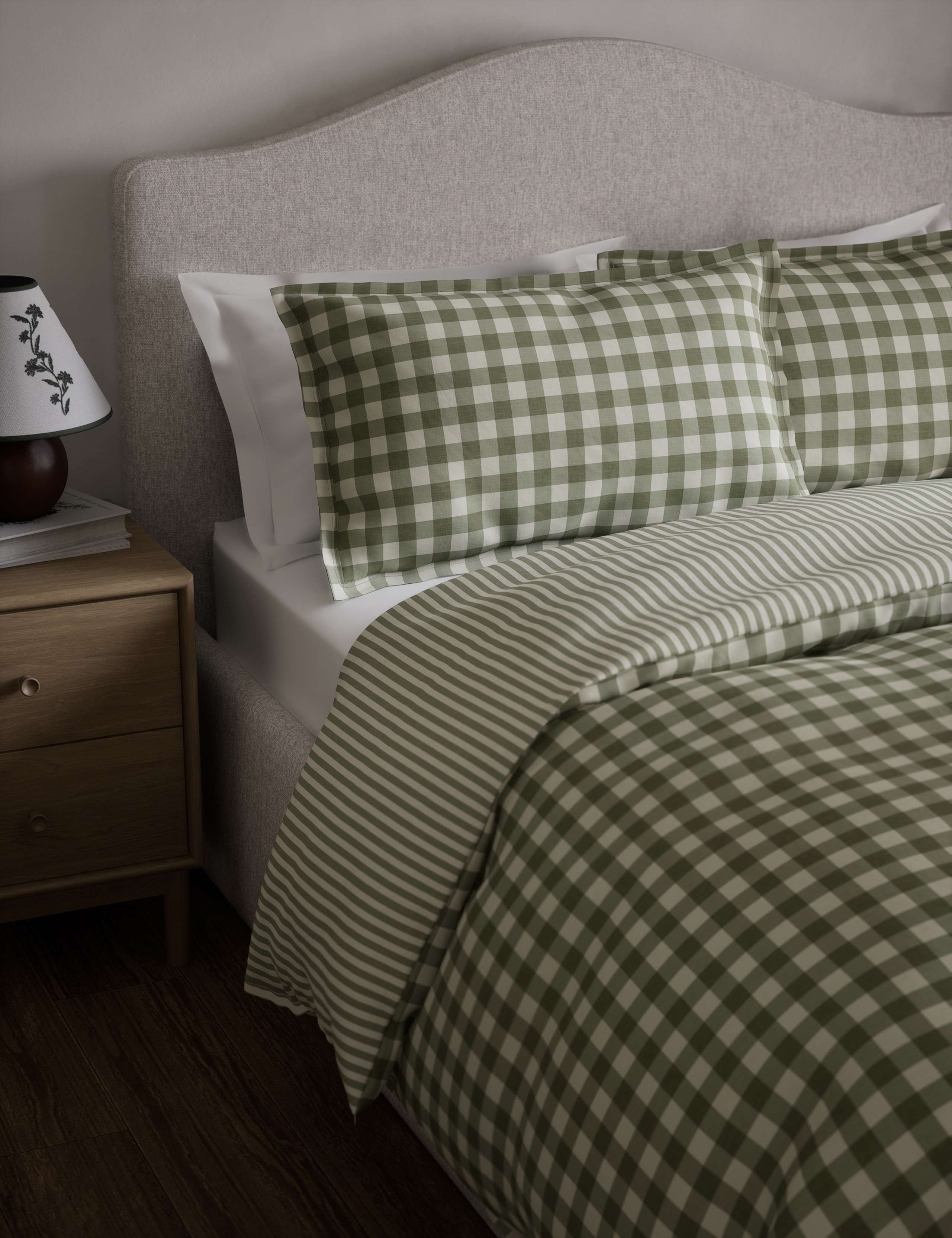 Pure Cotton Gingham Bedding Set 3 of 5